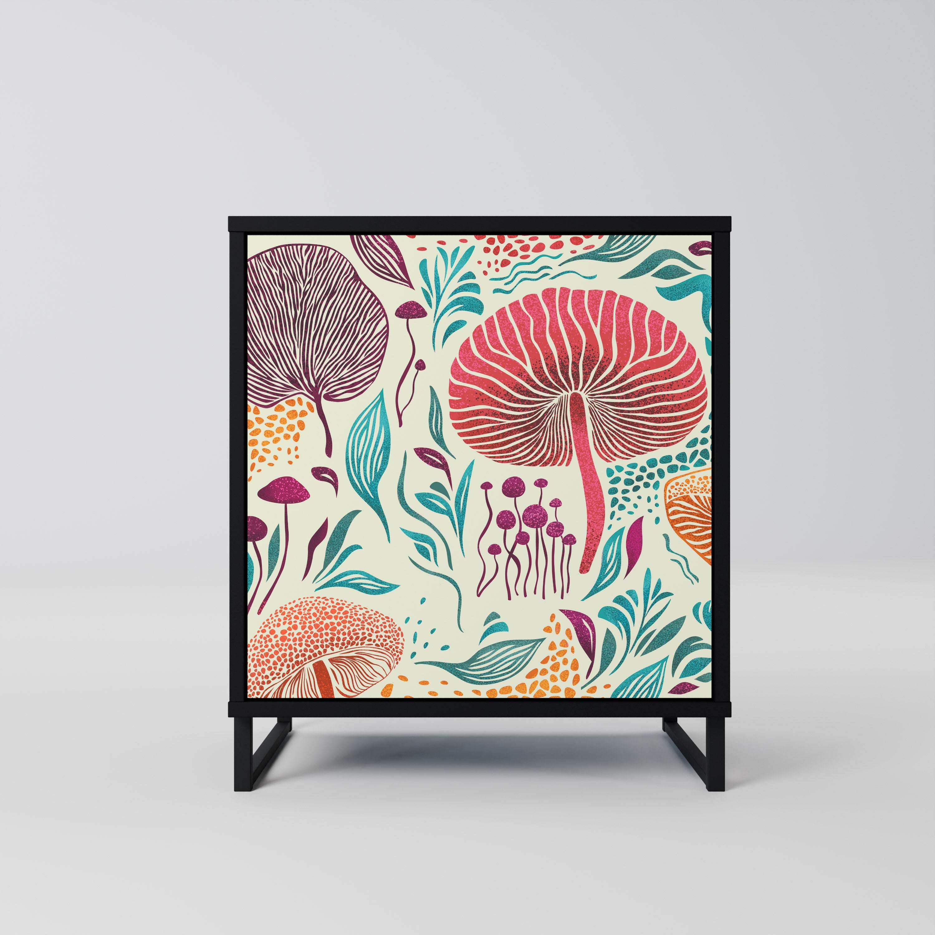 FUNGUS FANTASY Aparador de 1 Porta em Acabamento Preto