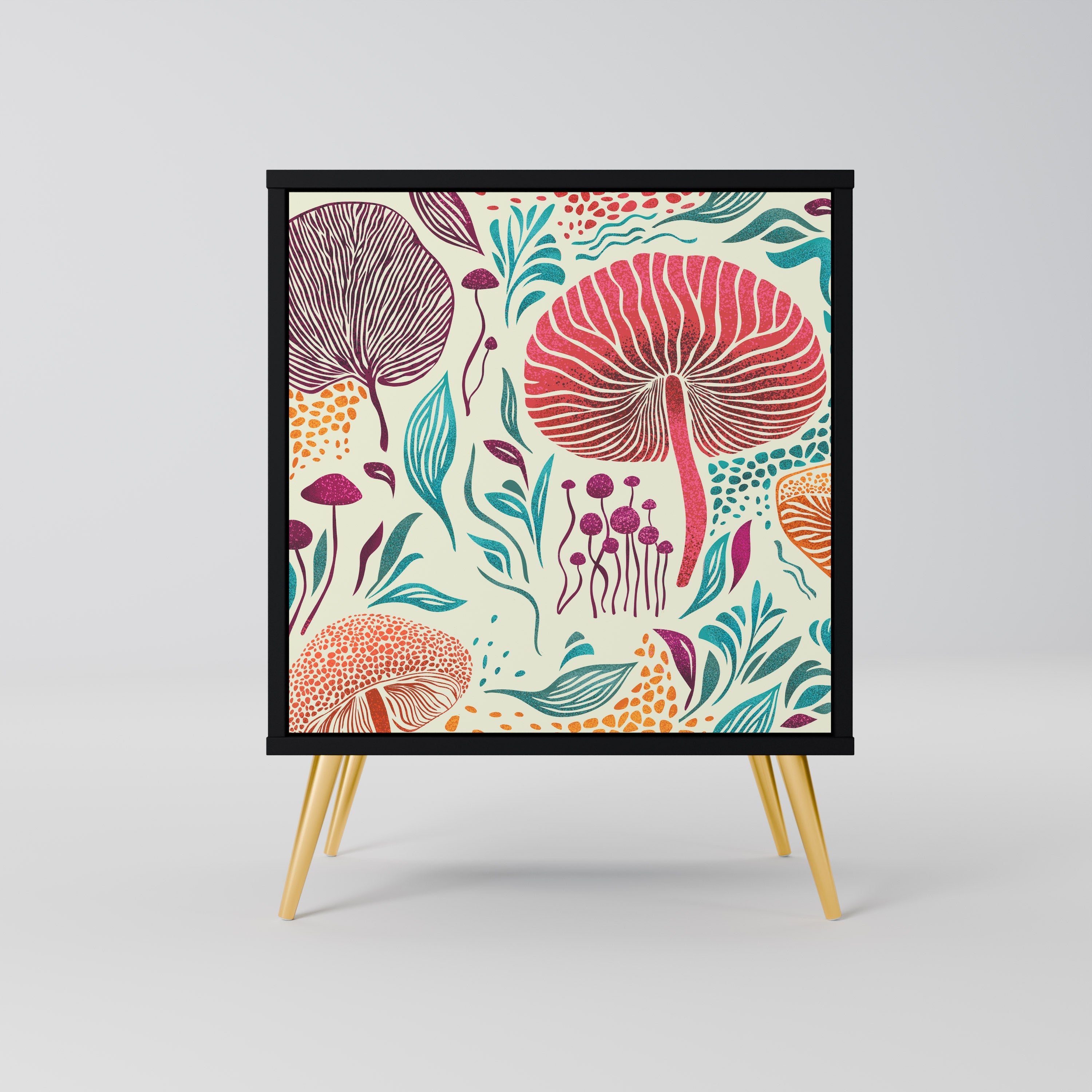 FUNGUS FANTASY Aparador de 1 Porta em Acabamento Preto