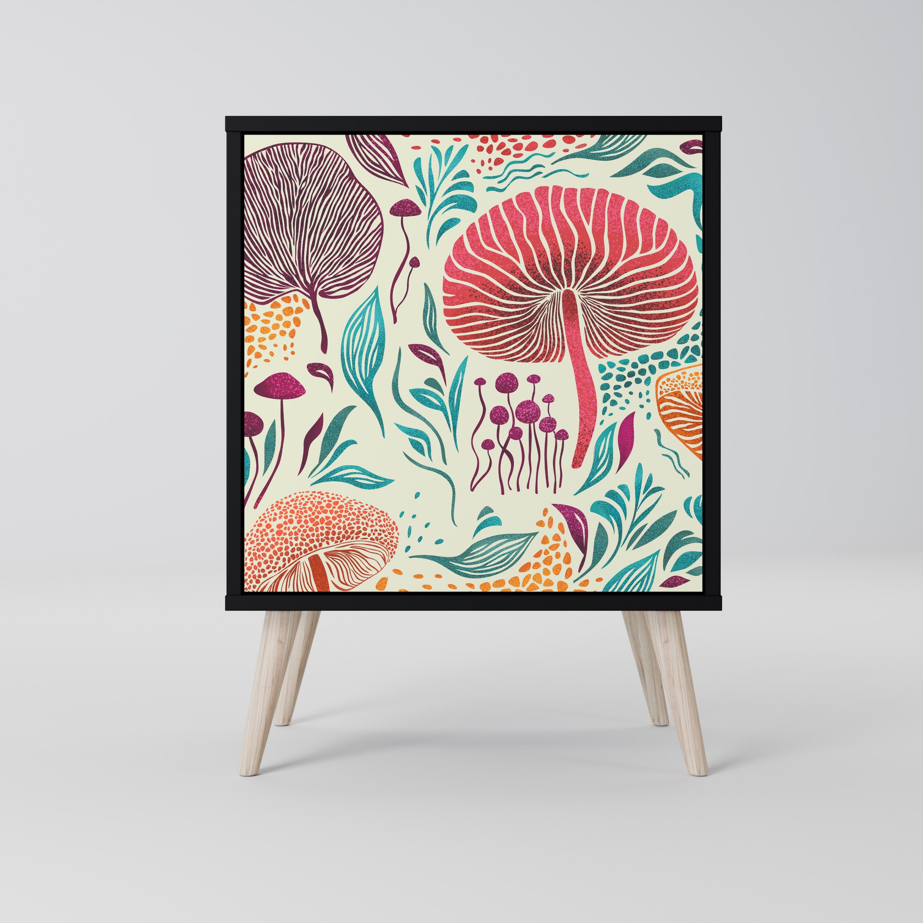 FUNGUS FANTASY Aparador de 1 Porta em Acabamento Preto