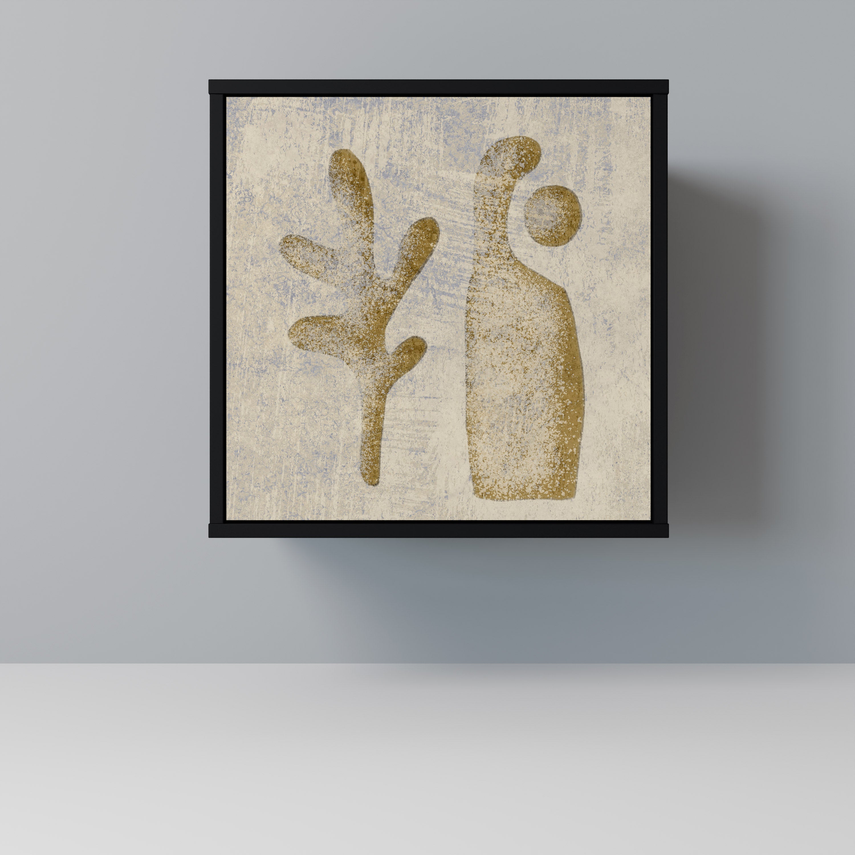 SAND SCULPTURES Aparador de 1 Porta em Acabamento Preto