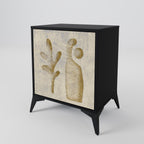 SAND SCULPTURES Aparador de 1 Porta em Acabamento Preto