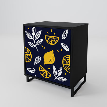 CITRUS BLACK AND WHITE Aparador de 1 Porta
