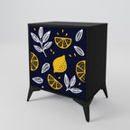 CITRUS BLACK AND WHITE 1-Door Sideboard in Black Finish