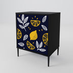 CITRUS BLACK AND WHITE 1-Door Sideboard in Black Finish