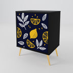 CITRUS BLACK AND WHITE 1-Door Sideboard in Black Finish