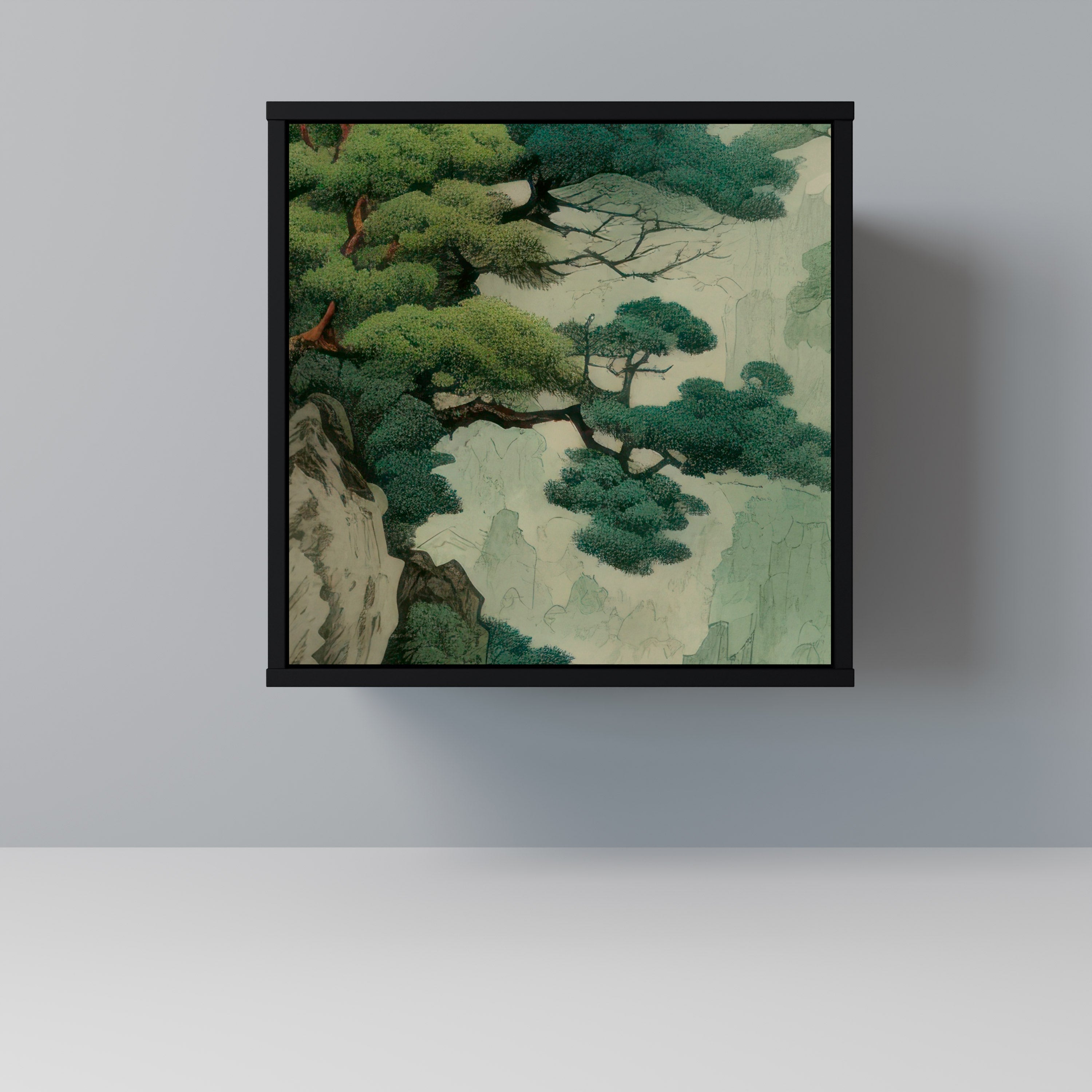 VERDURE ABYSS Aparador de 1 Porta em Acabamento Preto