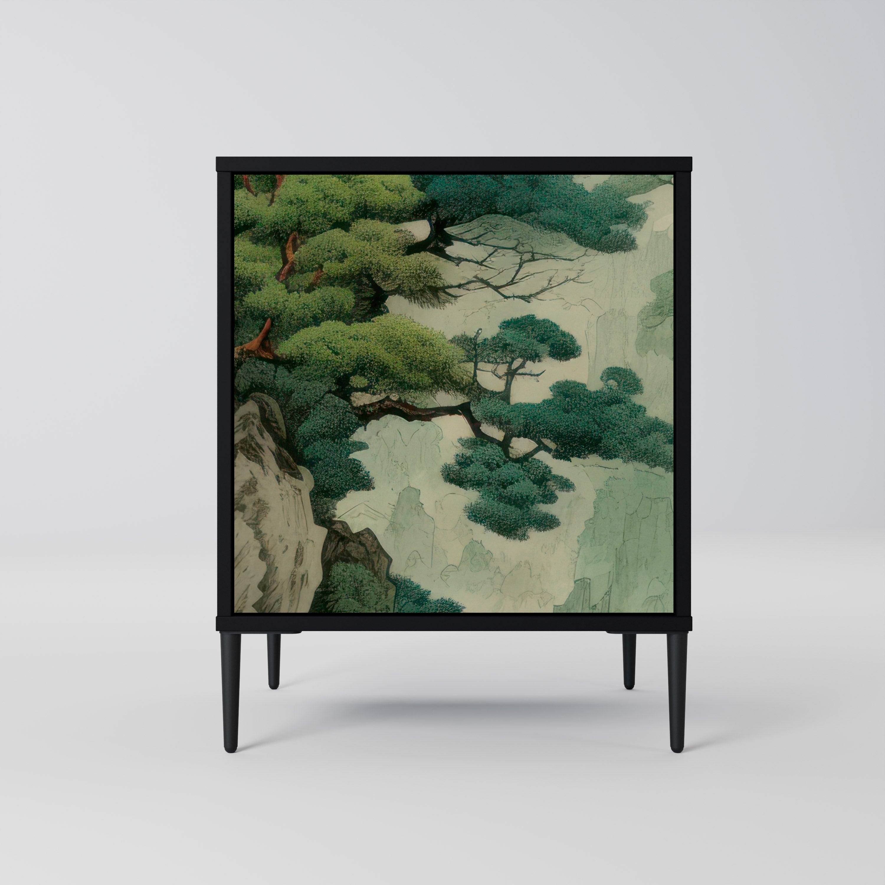 VERDURE ABYSS Aparador de 1 Porta em Acabamento Preto