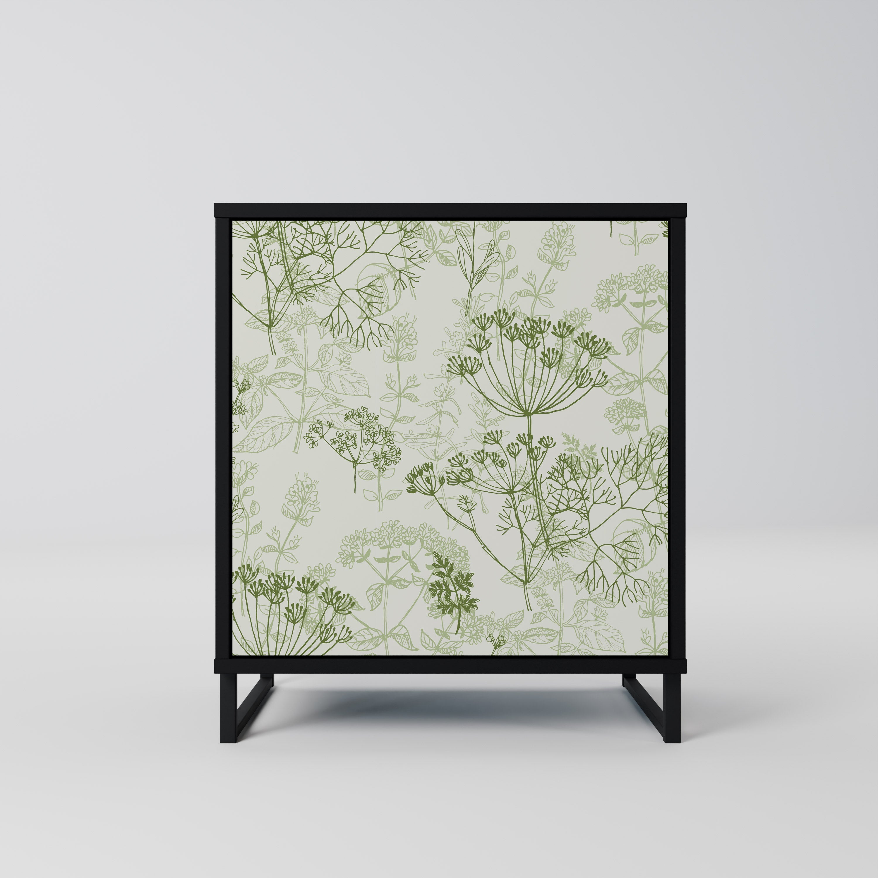 FENNEL BALDACHIN Aparador de 1 Porta em Acabamento Preto