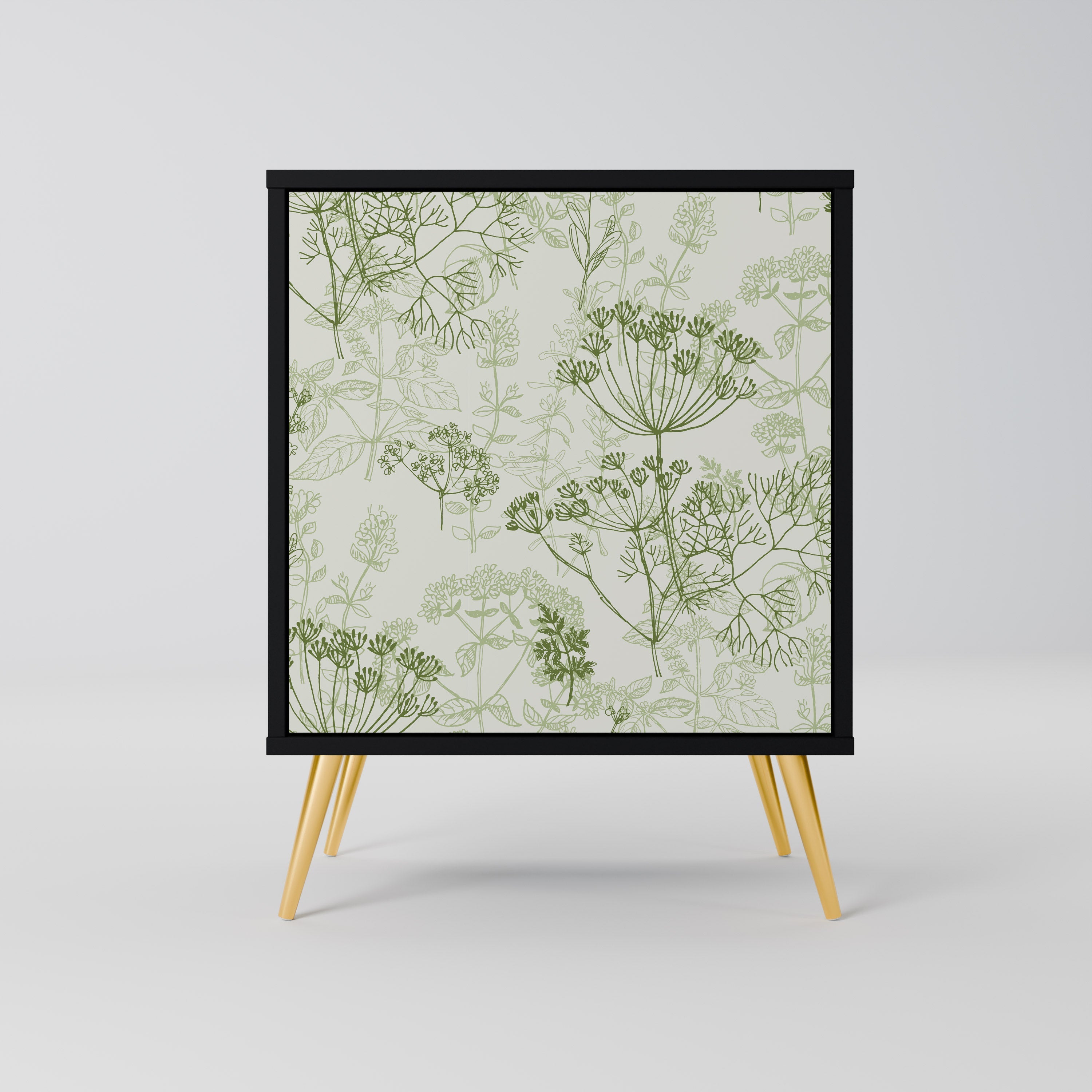 FENNEL BALDACHIN Aparador de 1 Porta em Acabamento Preto