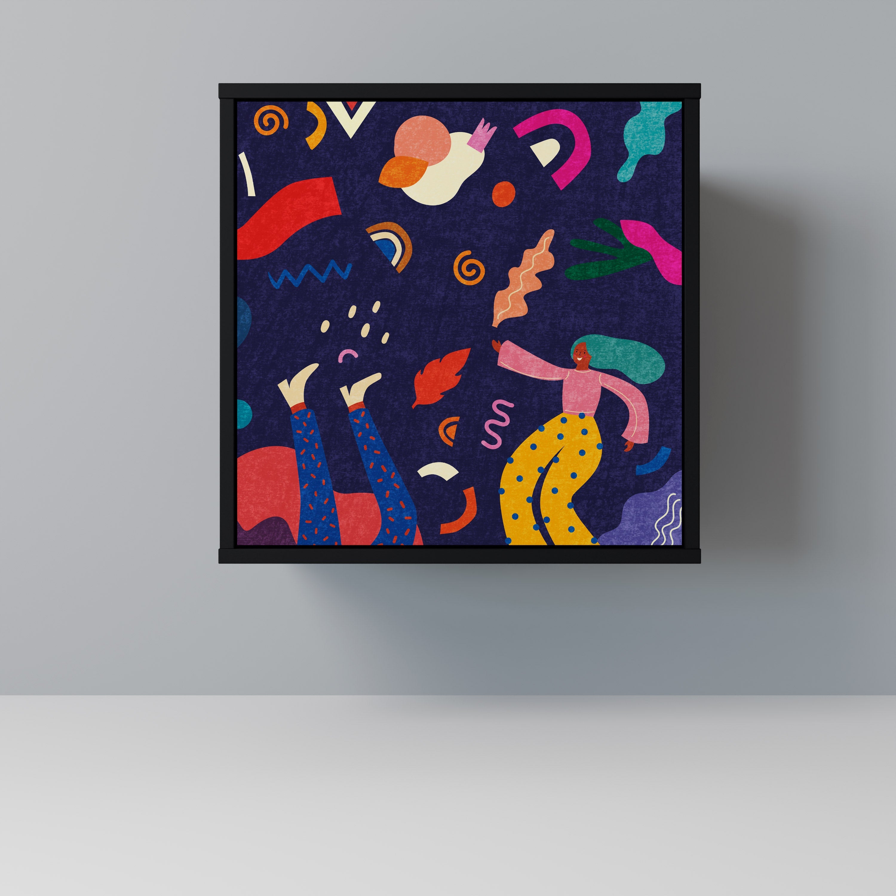 FESTIVE PLEASURES Aparador de 1 Porta em Acabamento Preto