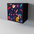 FESTIVE PLEASURES Aparador de 1 Porta em Acabamento Preto