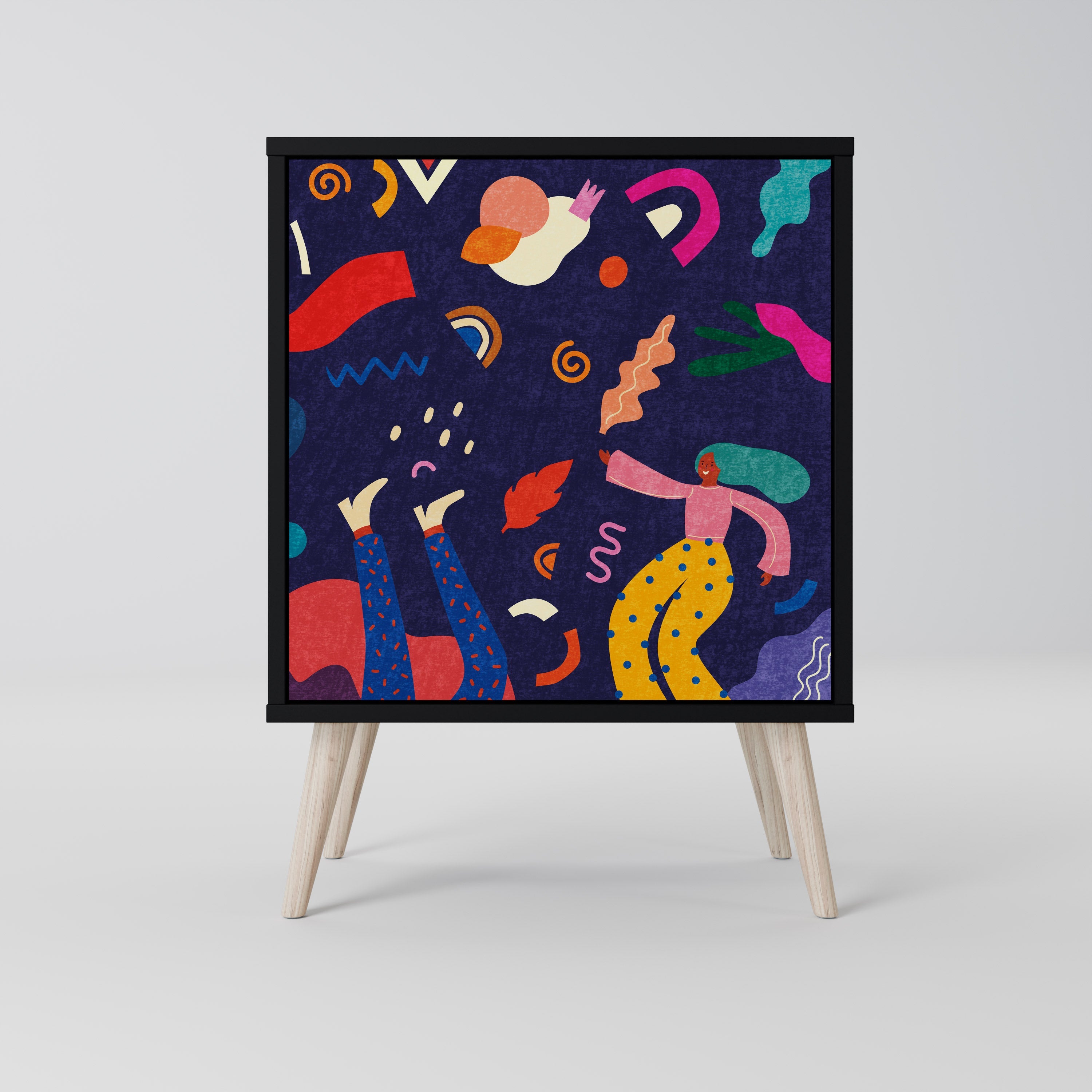 FESTIVE PLEASURES Aparador de 1 Porta em Acabamento Preto