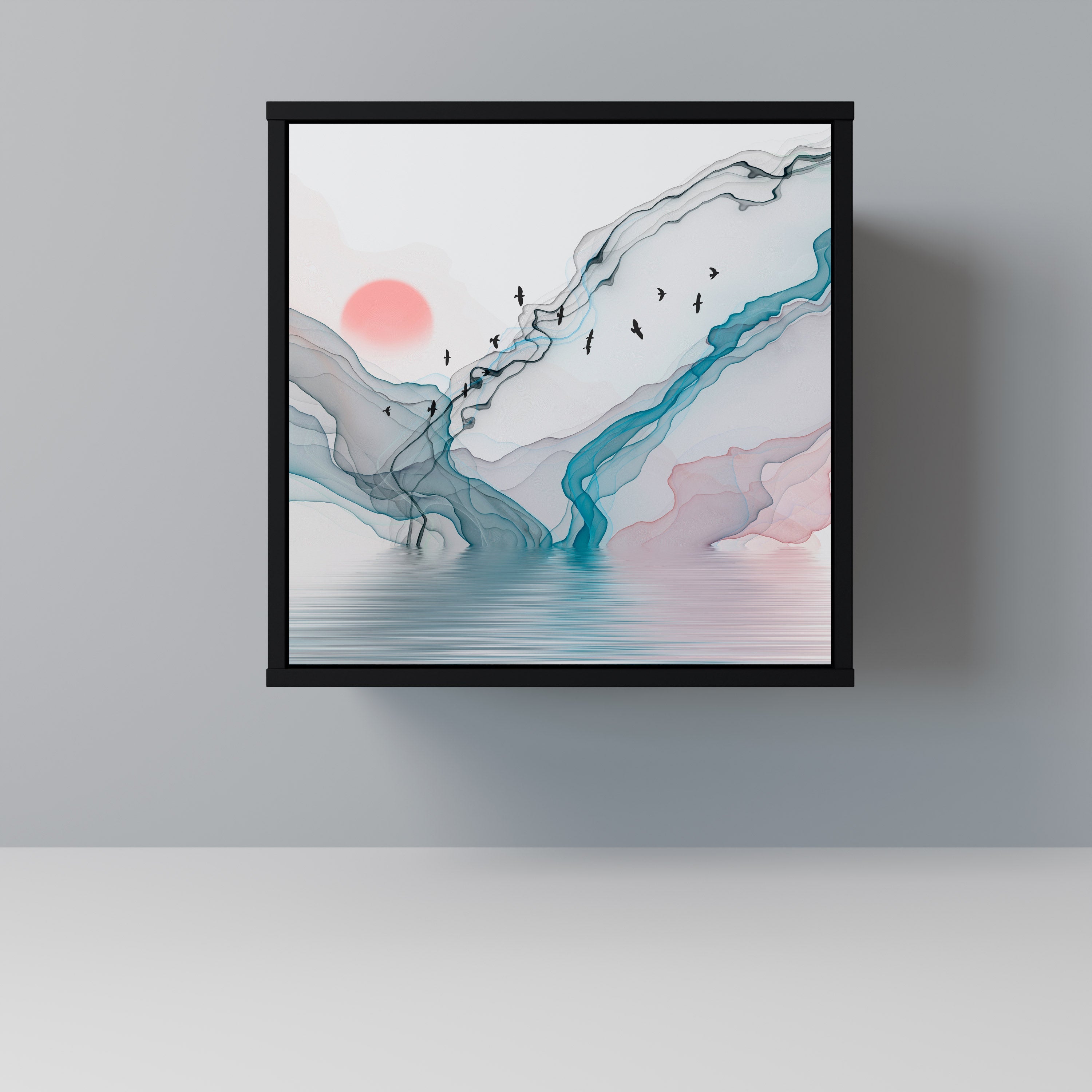 VELVET CROSSING Aparador de 1 Porta em Acabamento Preto