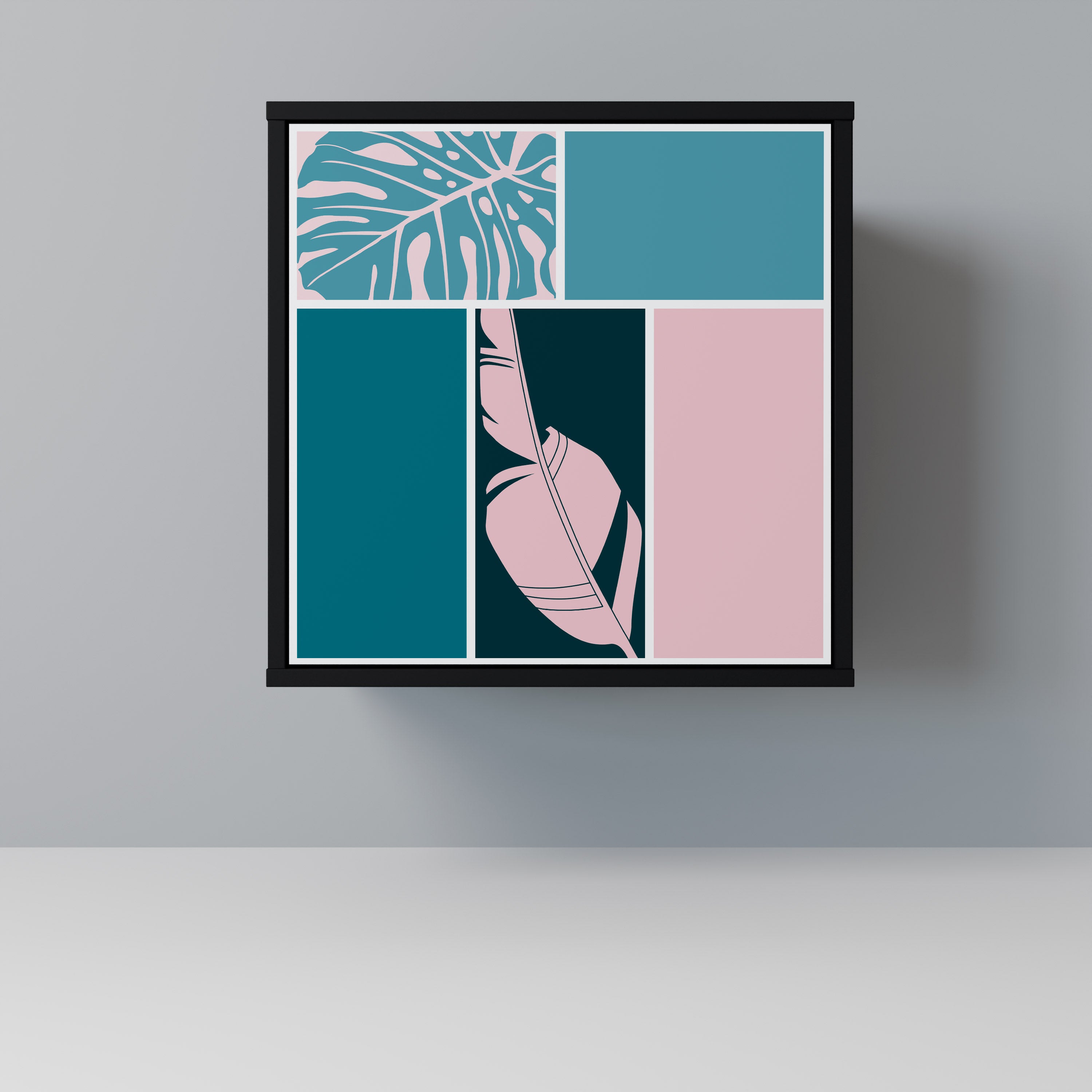 COMBINATION OF SHAPES Aparador de 1 Porta em Acabamento Preto