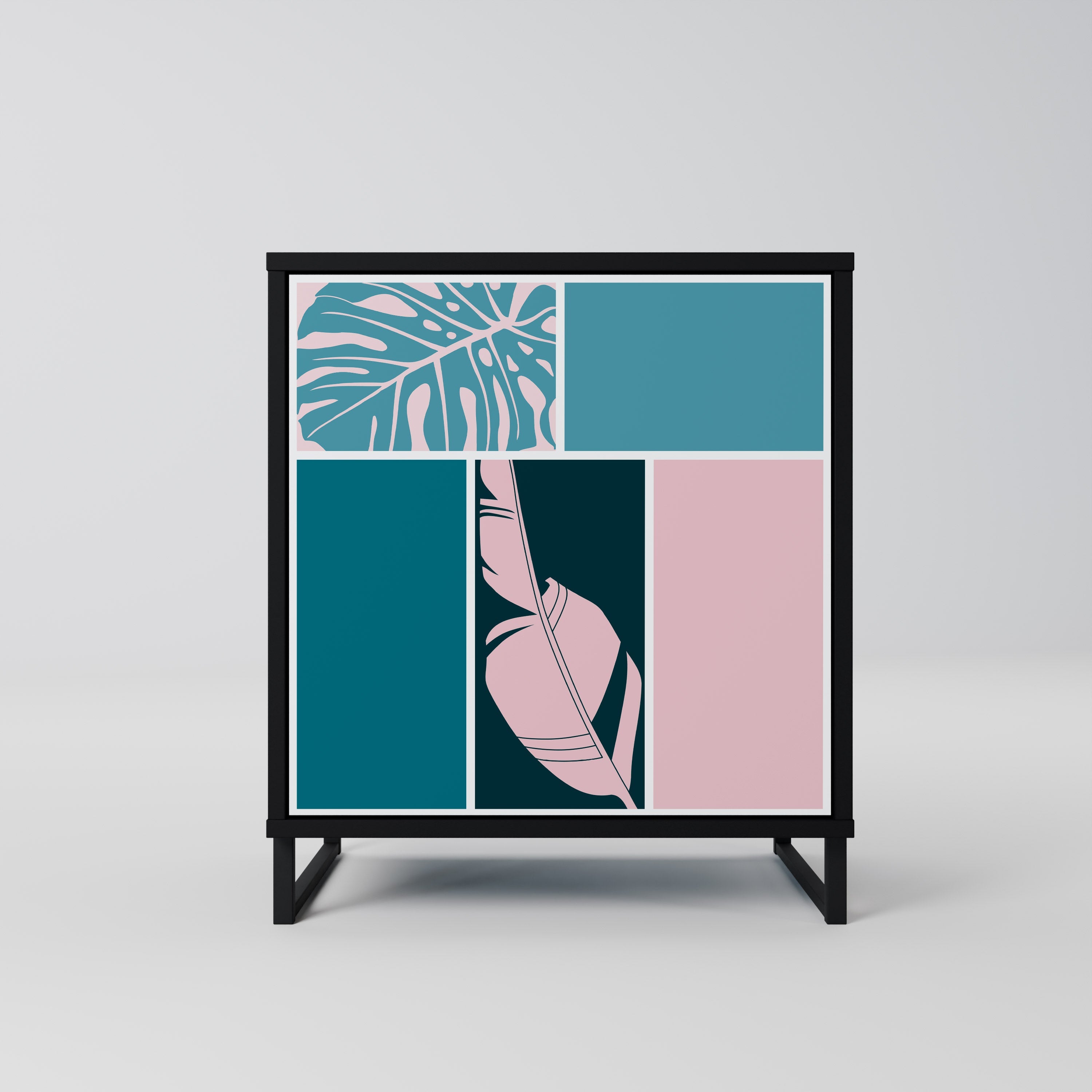 COMBINATION OF SHAPES Aparador de 1 Porta em Acabamento Preto