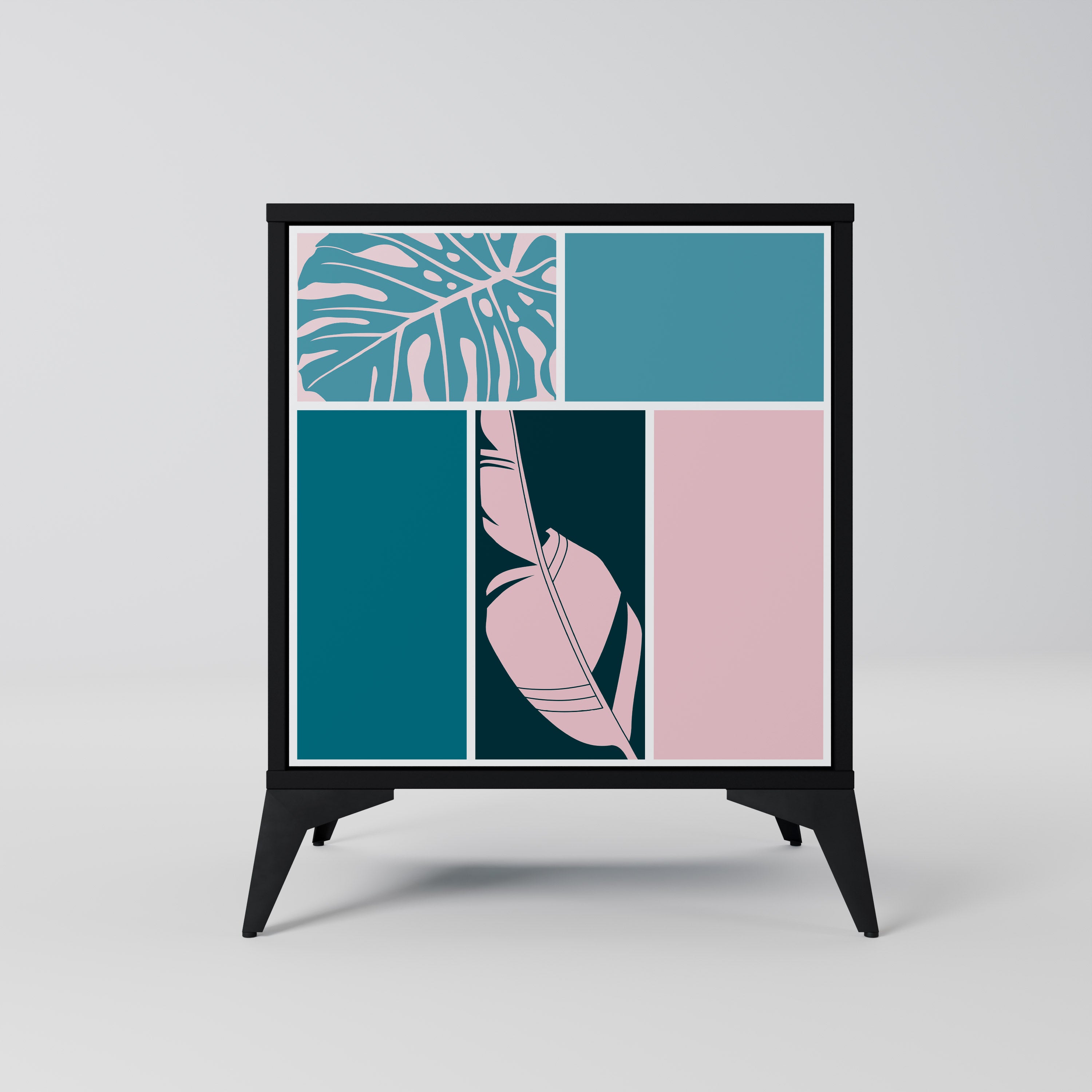 COMBINATION OF SHAPES Aparador de 1 Porta em Acabamento Preto