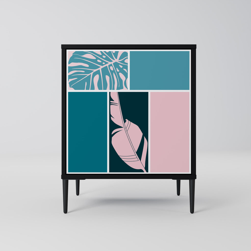 COMBINATION OF SHAPES Aparador de 1 Porta em Acabamento Preto