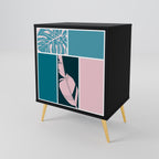 COMBINATION OF SHAPES Aparador de 1 Porta em Acabamento Preto