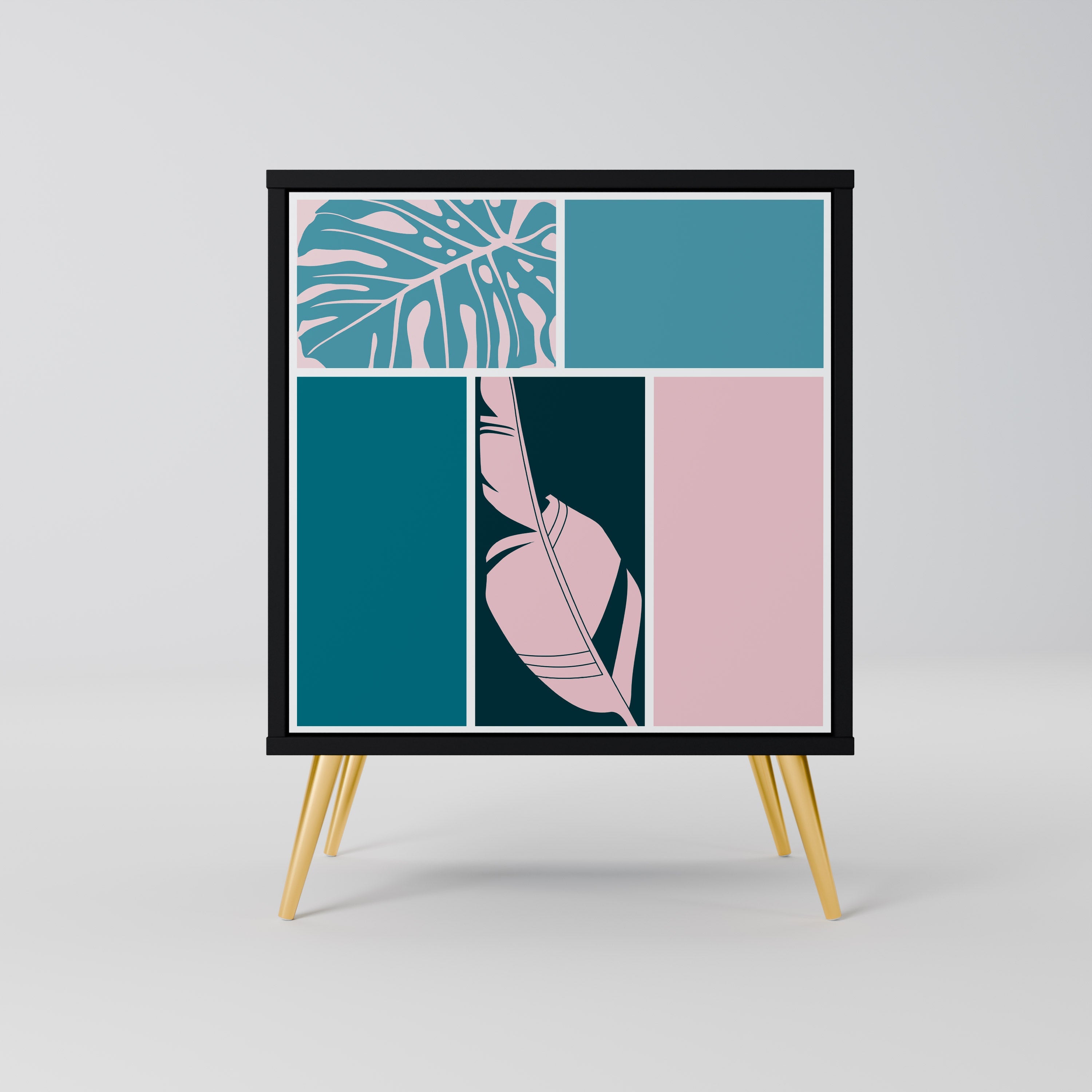 COMBINATION OF SHAPES Aparador de 1 Porta em Acabamento Preto