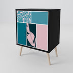 COMBINATION OF SHAPES Aparador de 1 Porta em Acabamento Preto