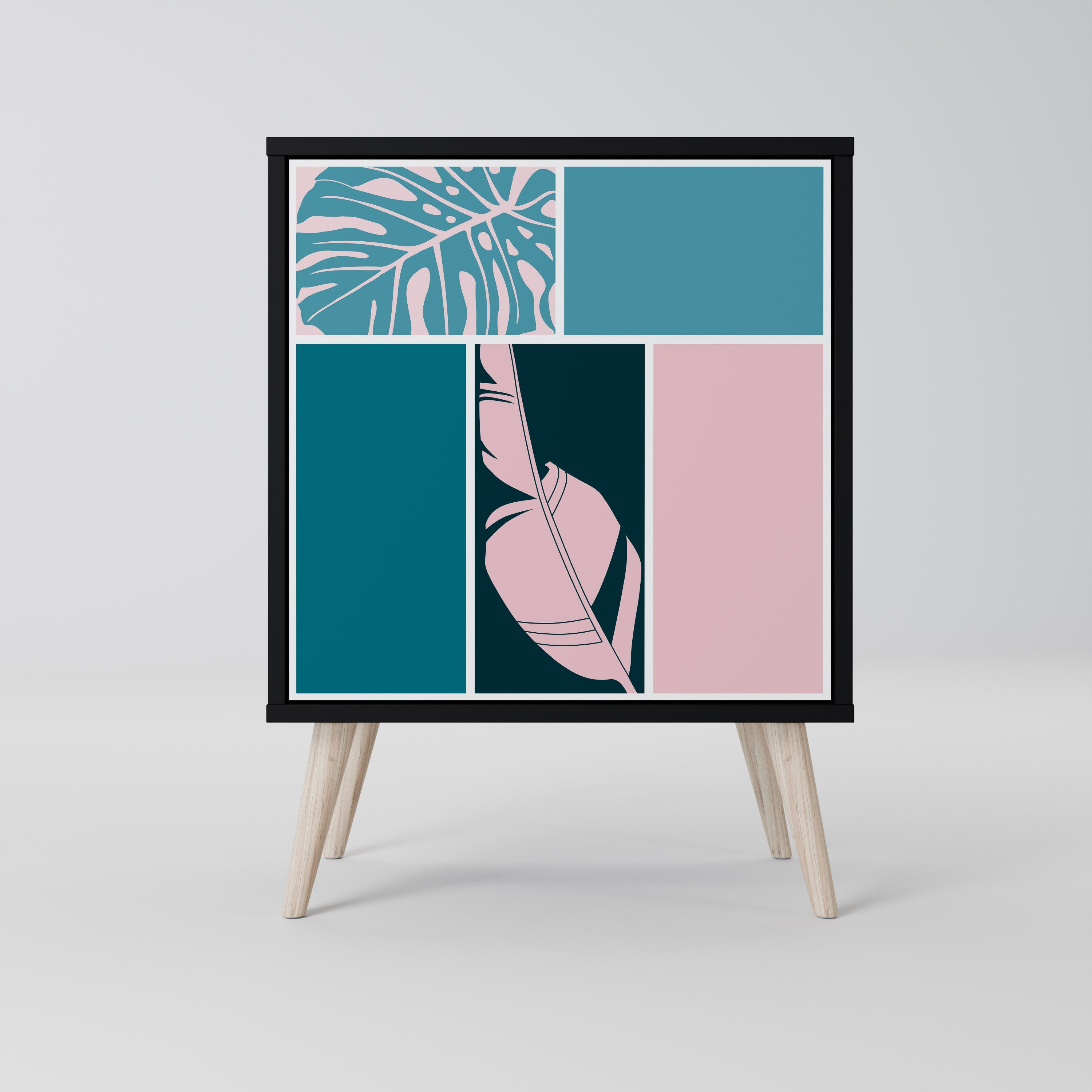 COMBINATION OF SHAPES Aparador de 1 Porta em Acabamento Preto