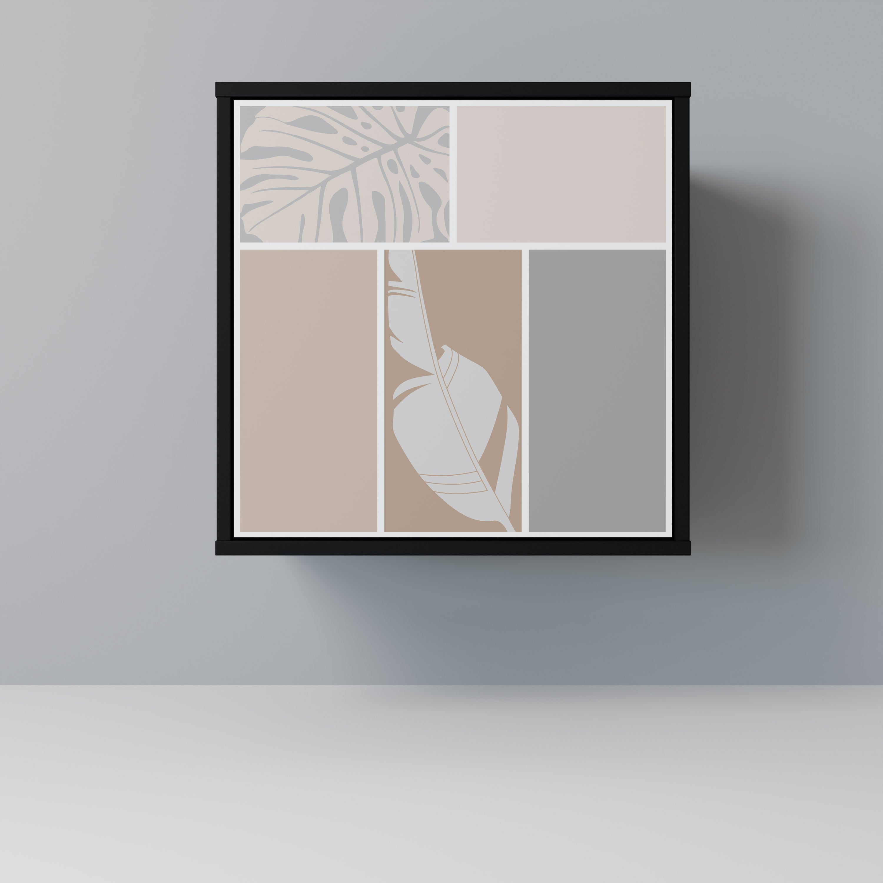 TROPICAL SHAPES Aparador de 1 Porta em Acabamento Preto