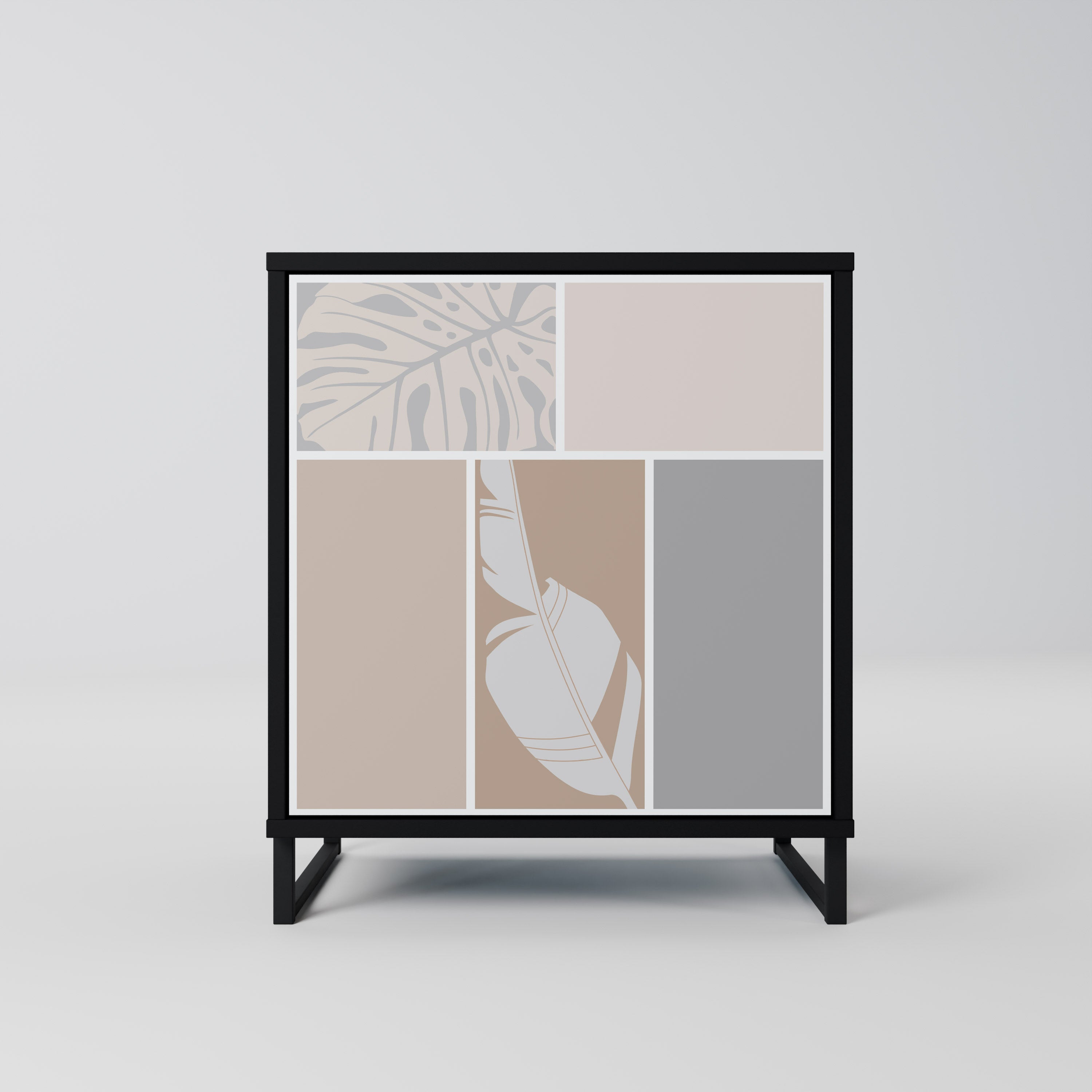 TROPICAL SHAPES Aparador de 1 Porta em Acabamento Preto