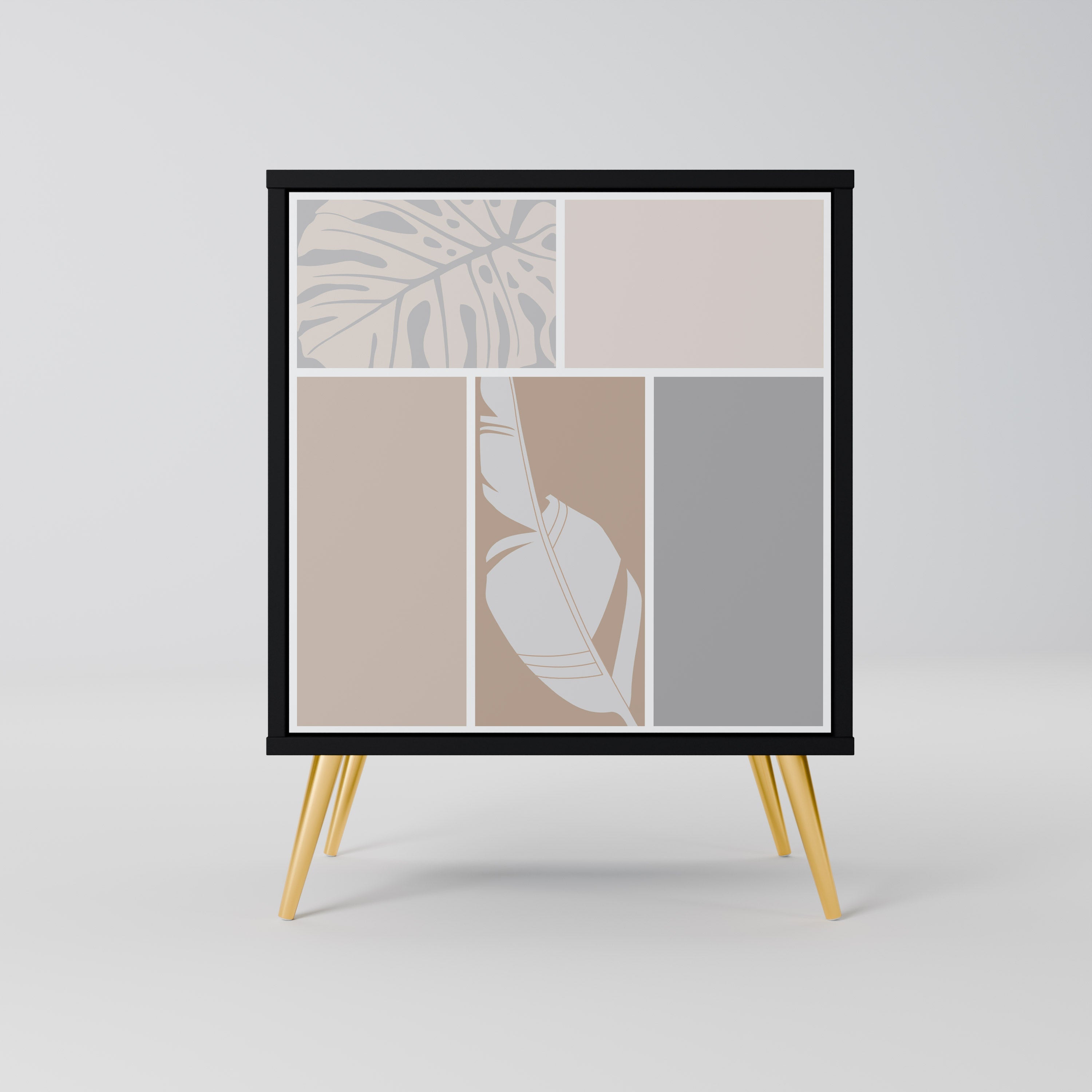 TROPICAL SHAPES Aparador de 1 Porta em Acabamento Preto