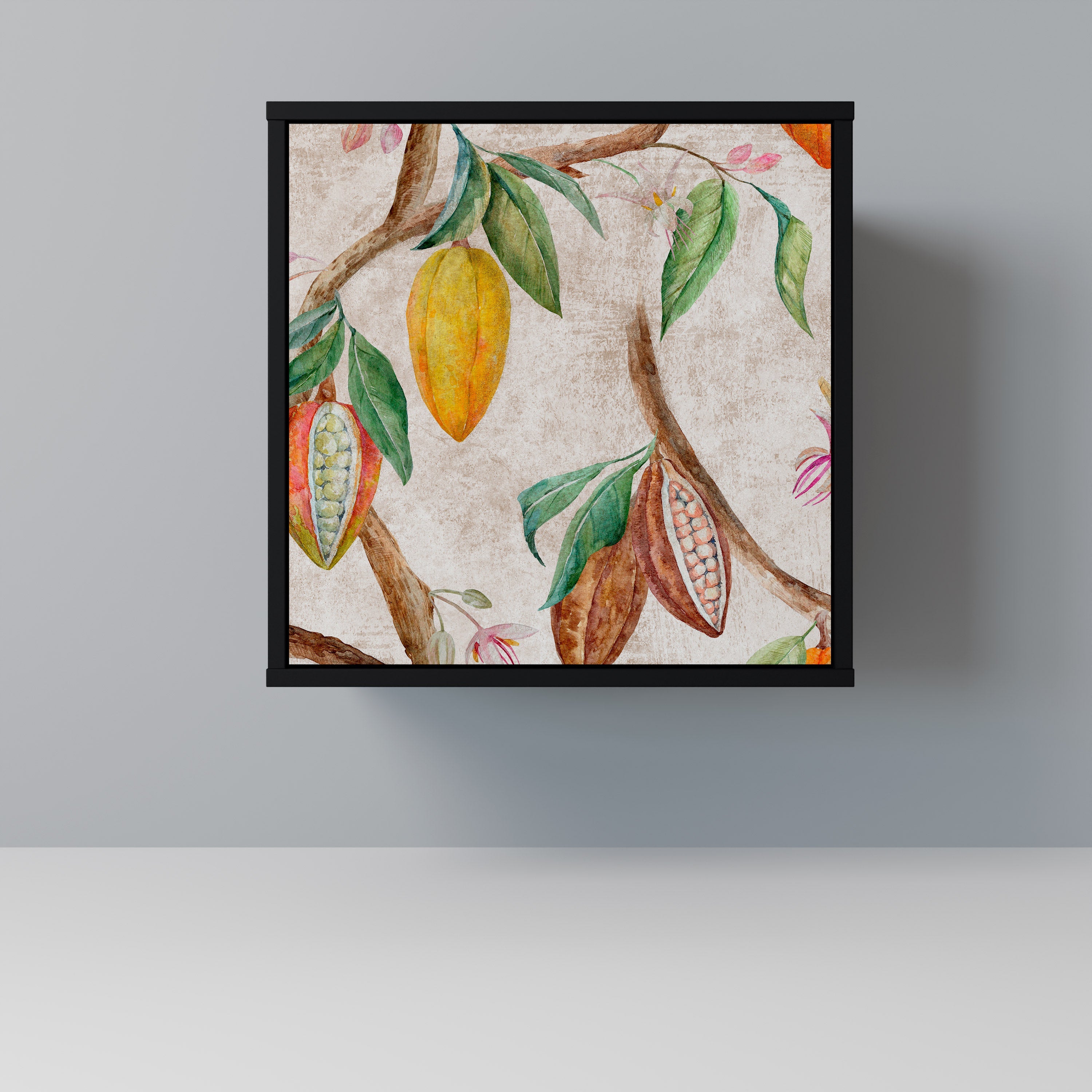 COCOA FRUITS Aparador de 1 Porta em Acabamento Preto