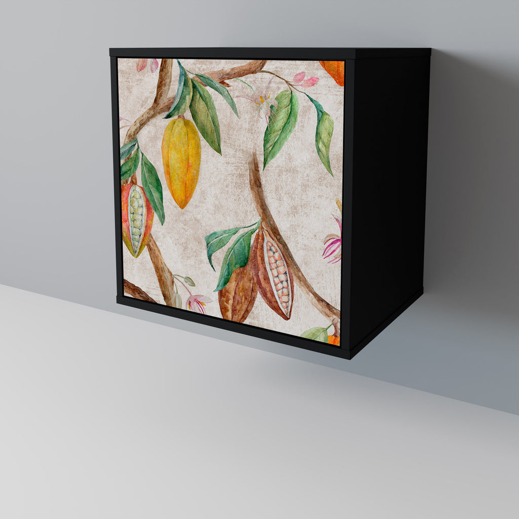 COCOA FRUITS Aparador de 1 Porta em Acabamento Preto