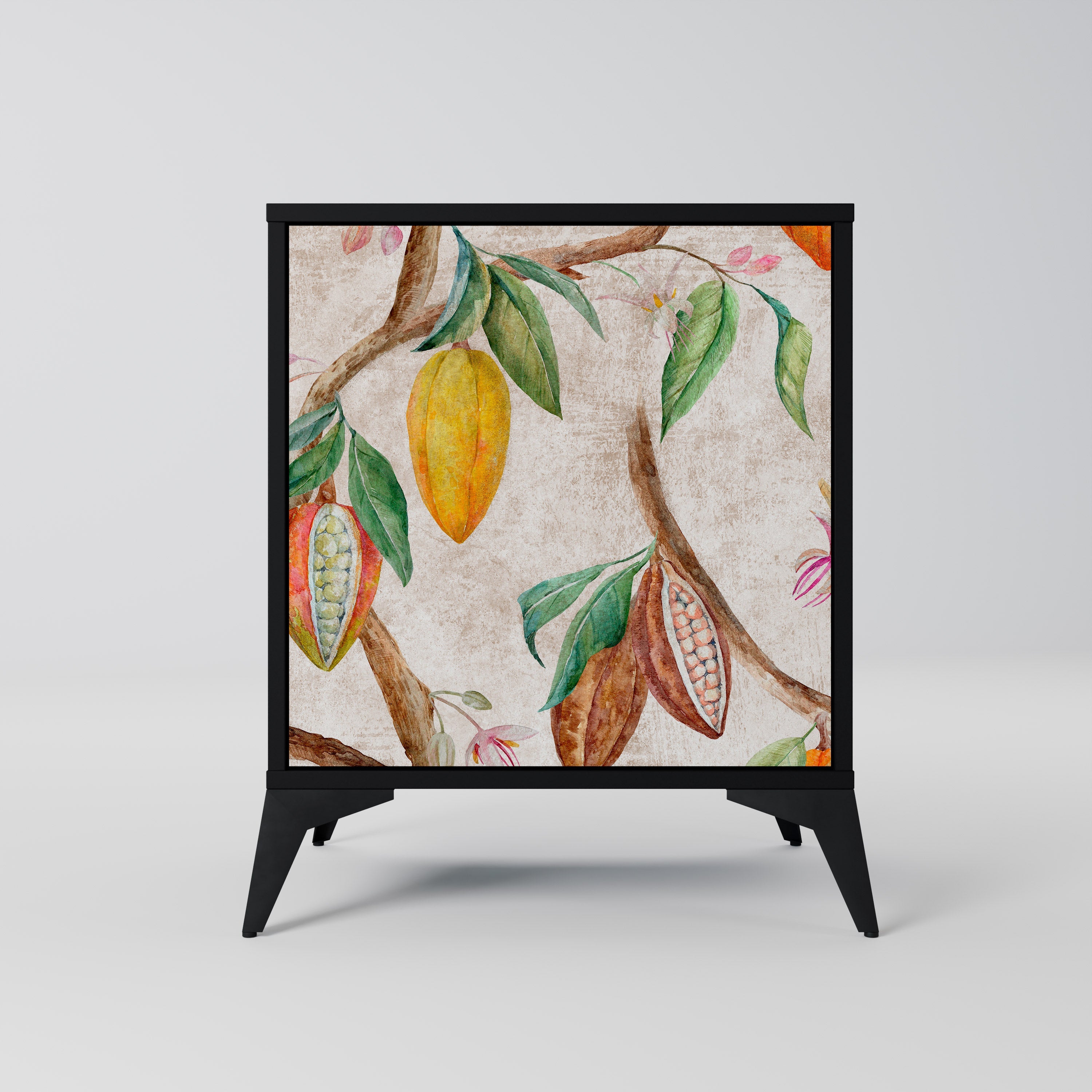 COCOA FRUITS Aparador de 1 Porta em Acabamento Preto