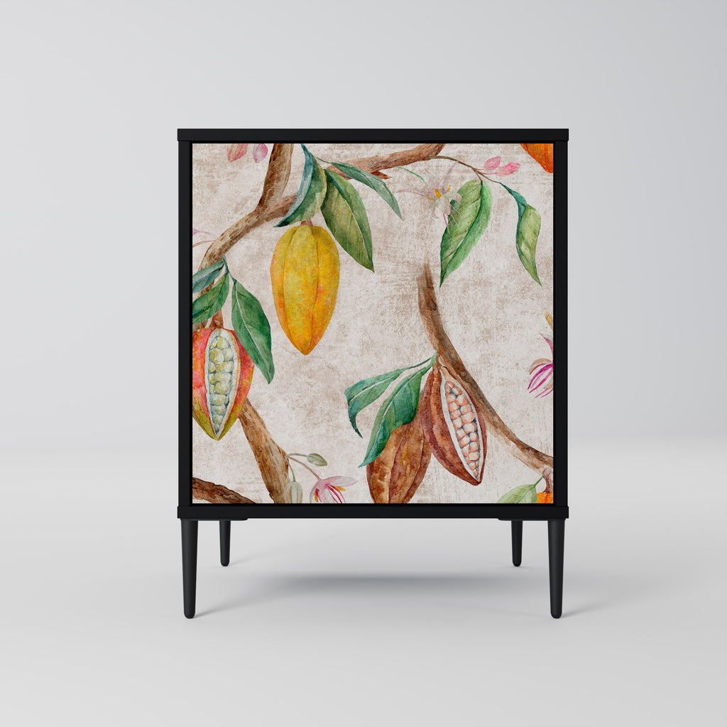 COCOA FRUITS Aparador de 1 Porta em Acabamento Preto