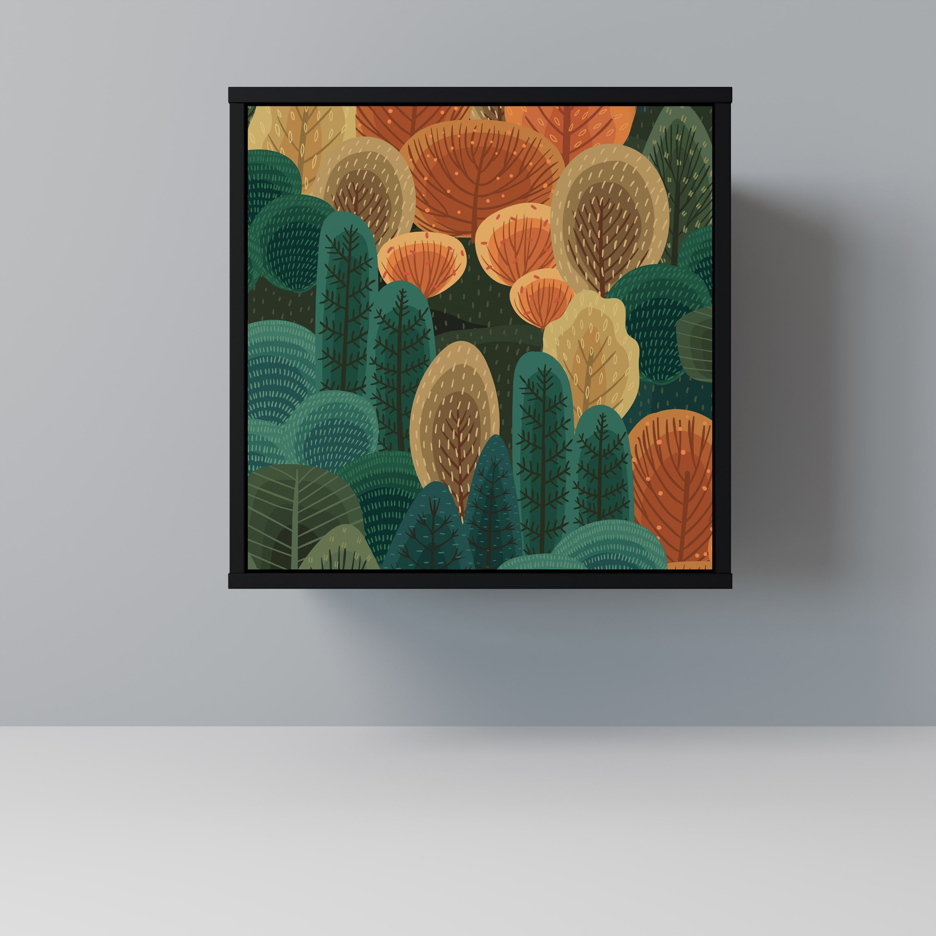 AUTUMN KALEIDOSCOPE Aparador de 1 Porta em Acabamento Preto