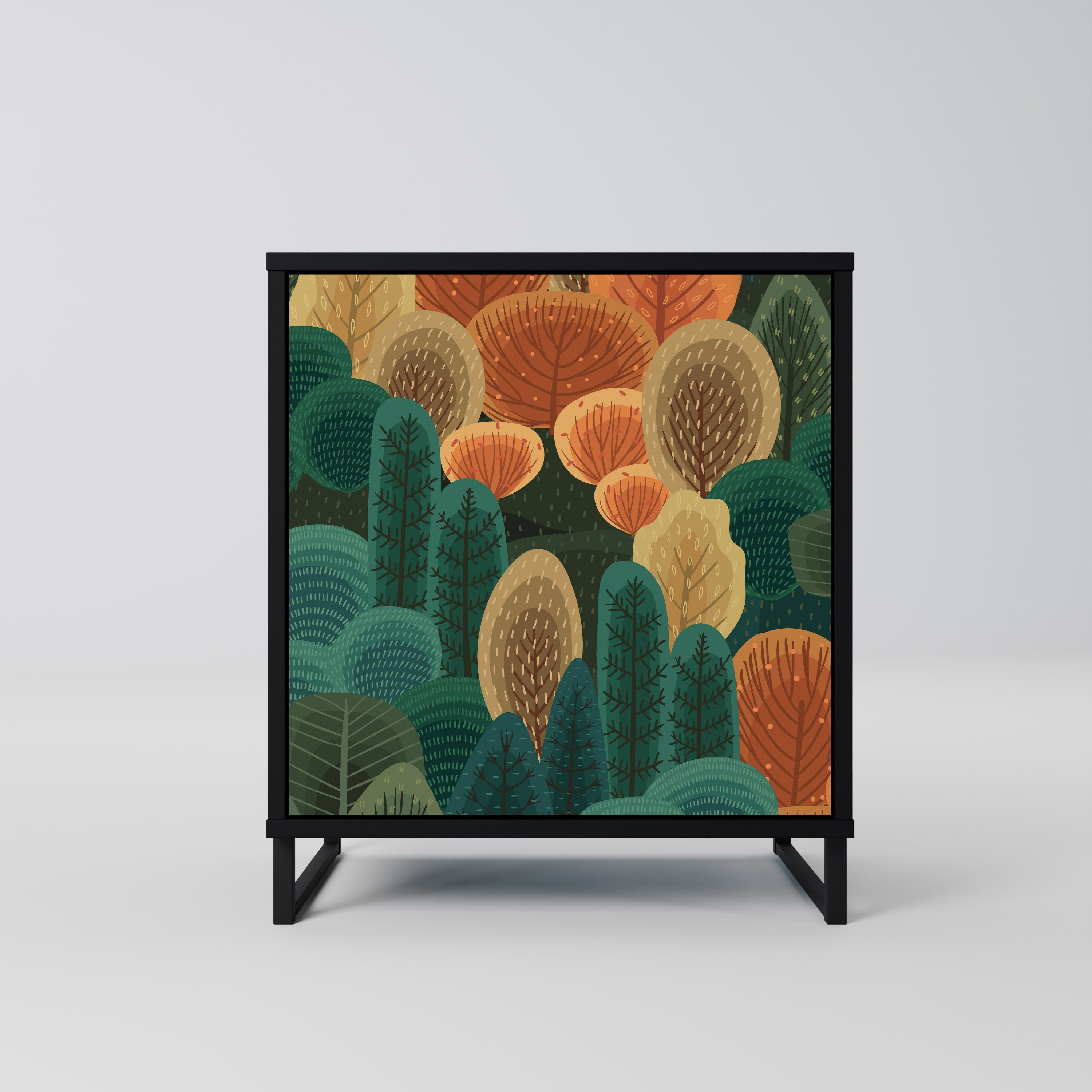 AUTUMN KALEIDOSCOPE Aparador de 1 Porta em Acabamento Preto