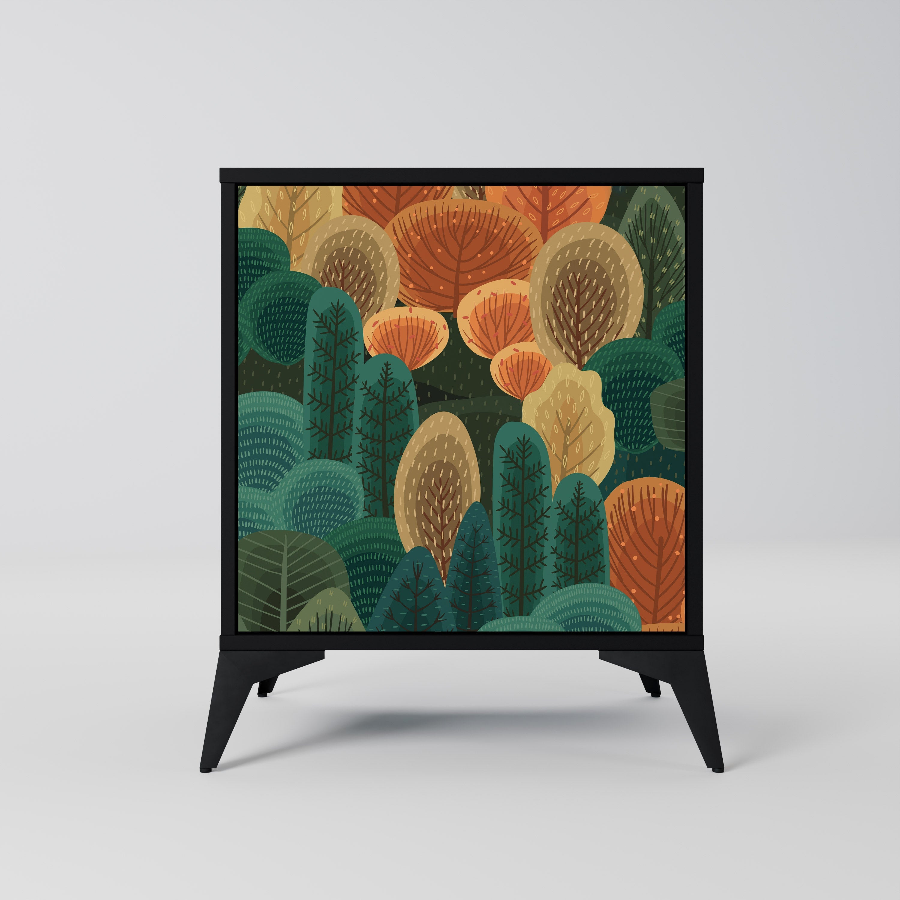 AUTUMN KALEIDOSCOPE Aparador de 1 Porta em Acabamento Preto