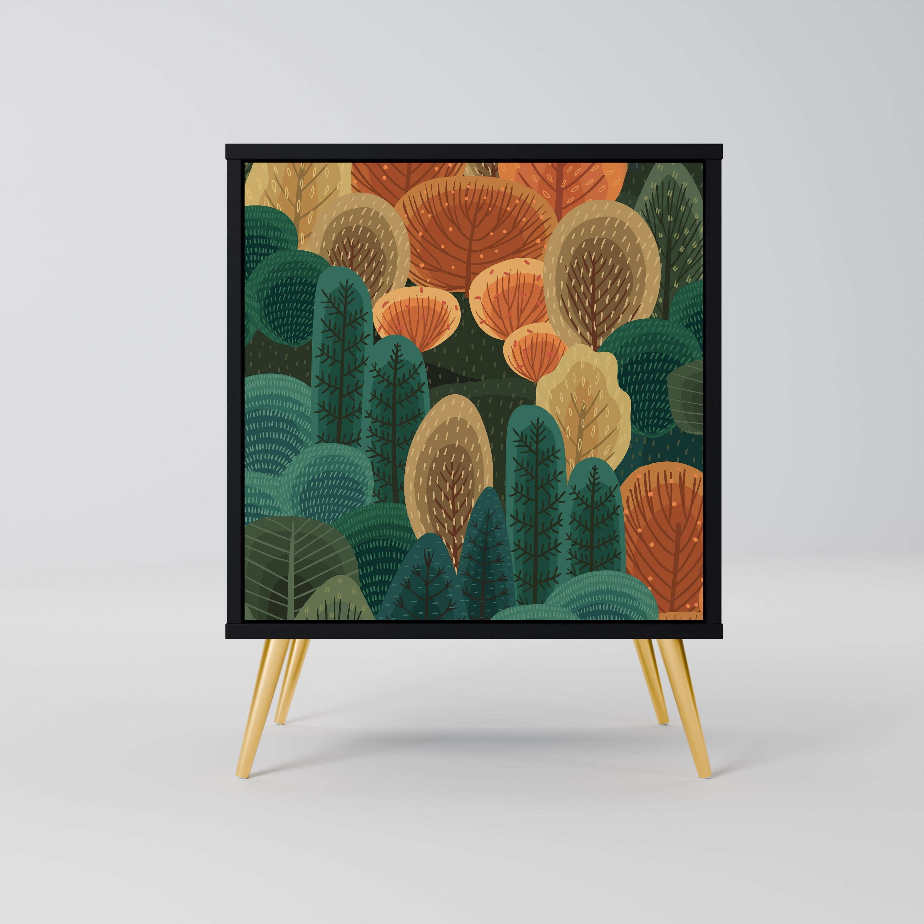 AUTUMN KALEIDOSCOPE Aparador de 1 Porta em Acabamento Preto