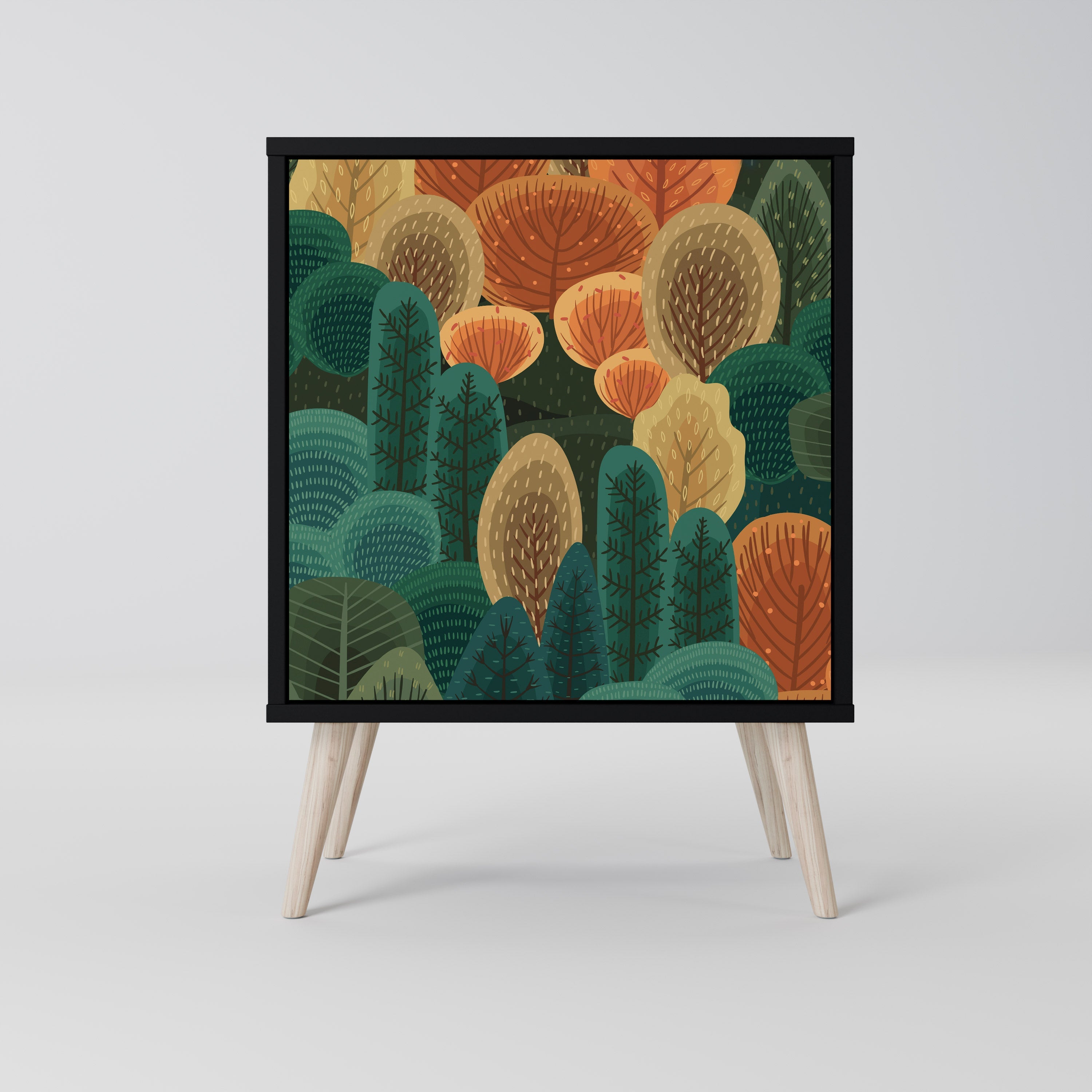 AUTUMN KALEIDOSCOPE Aparador de 1 Porta em Acabamento Preto