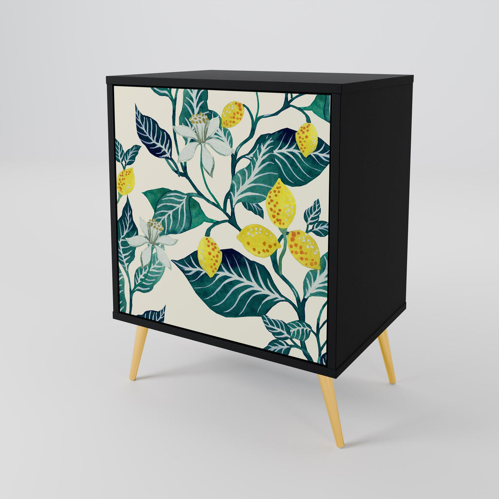 LEMON TREE 1-Door Sideboard in Black Finish