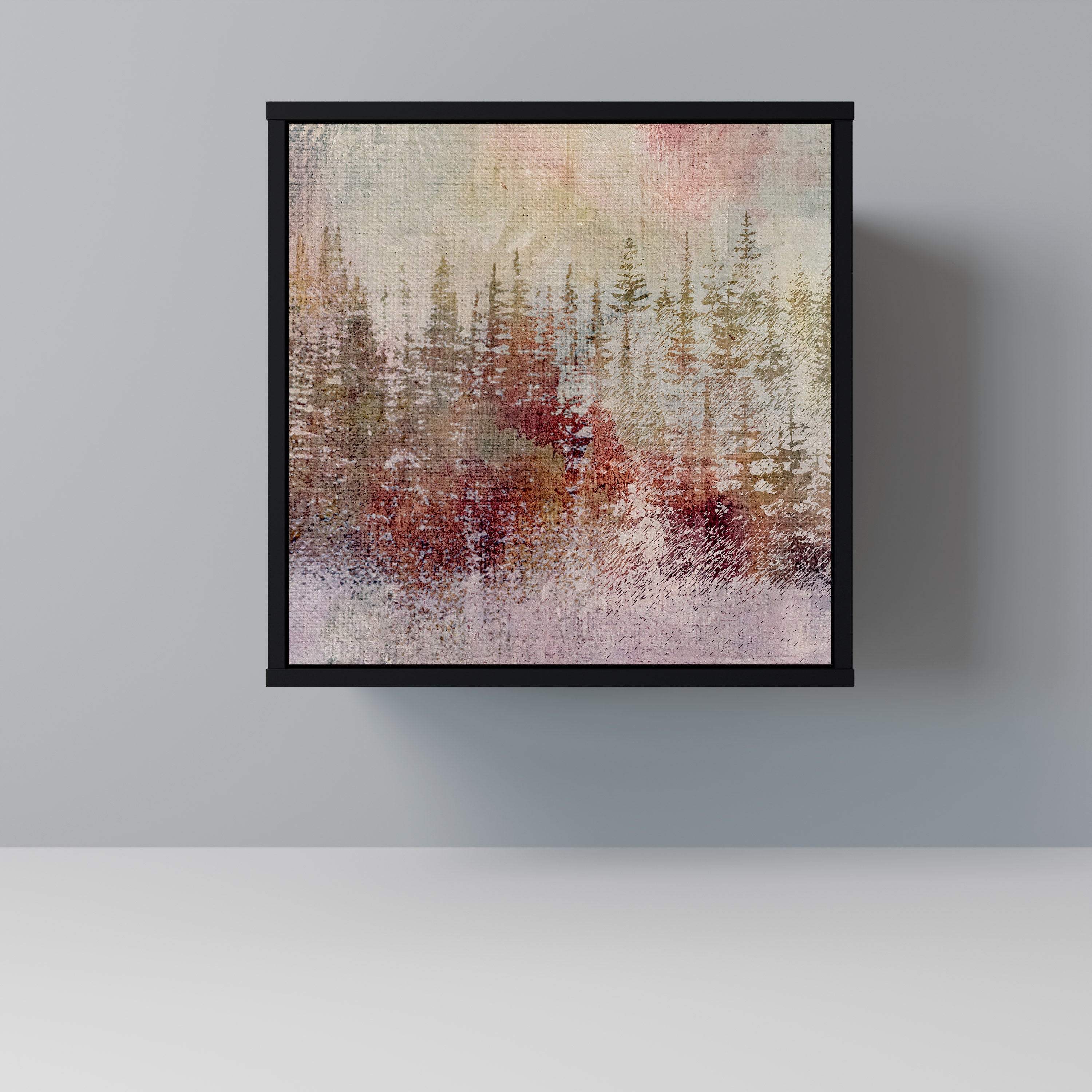 VEILED SUMMIT Aparador de 1 Porta em Acabamento Preto