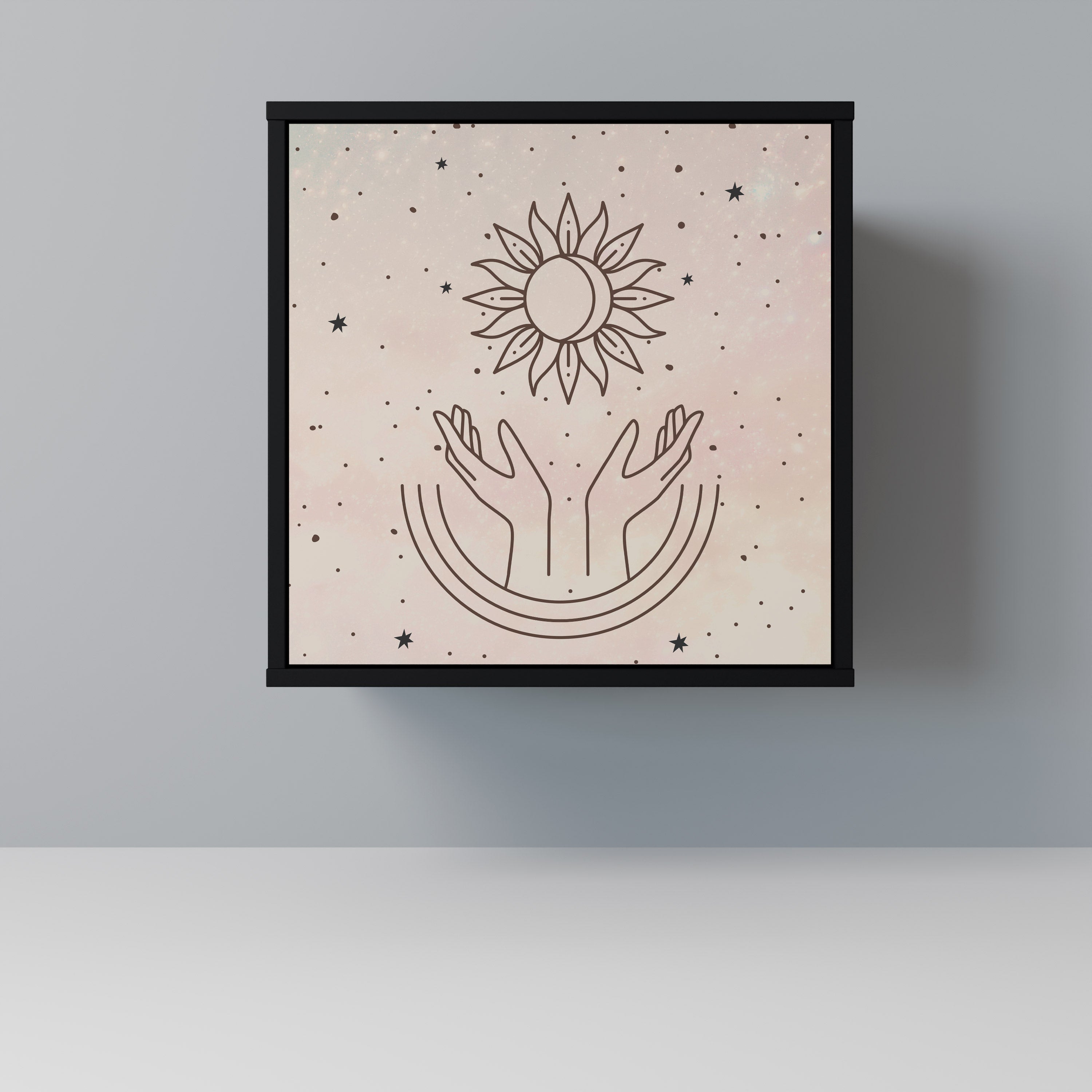 DELICATE BEAUTY Aparador de 1 Porta em Acabamento Preto