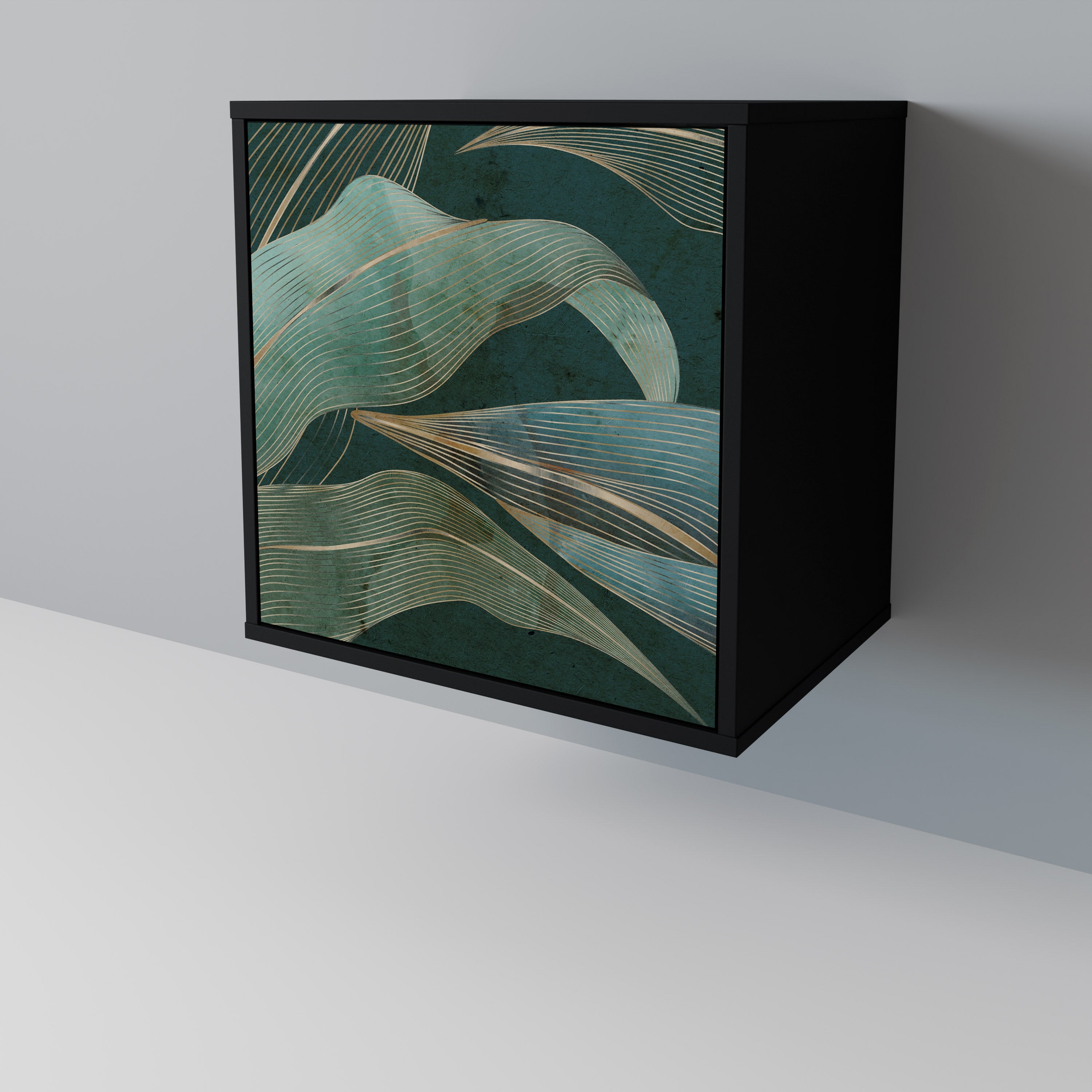 ROYAL GREEN Aparador de 1 Porta em Acabamento Preto