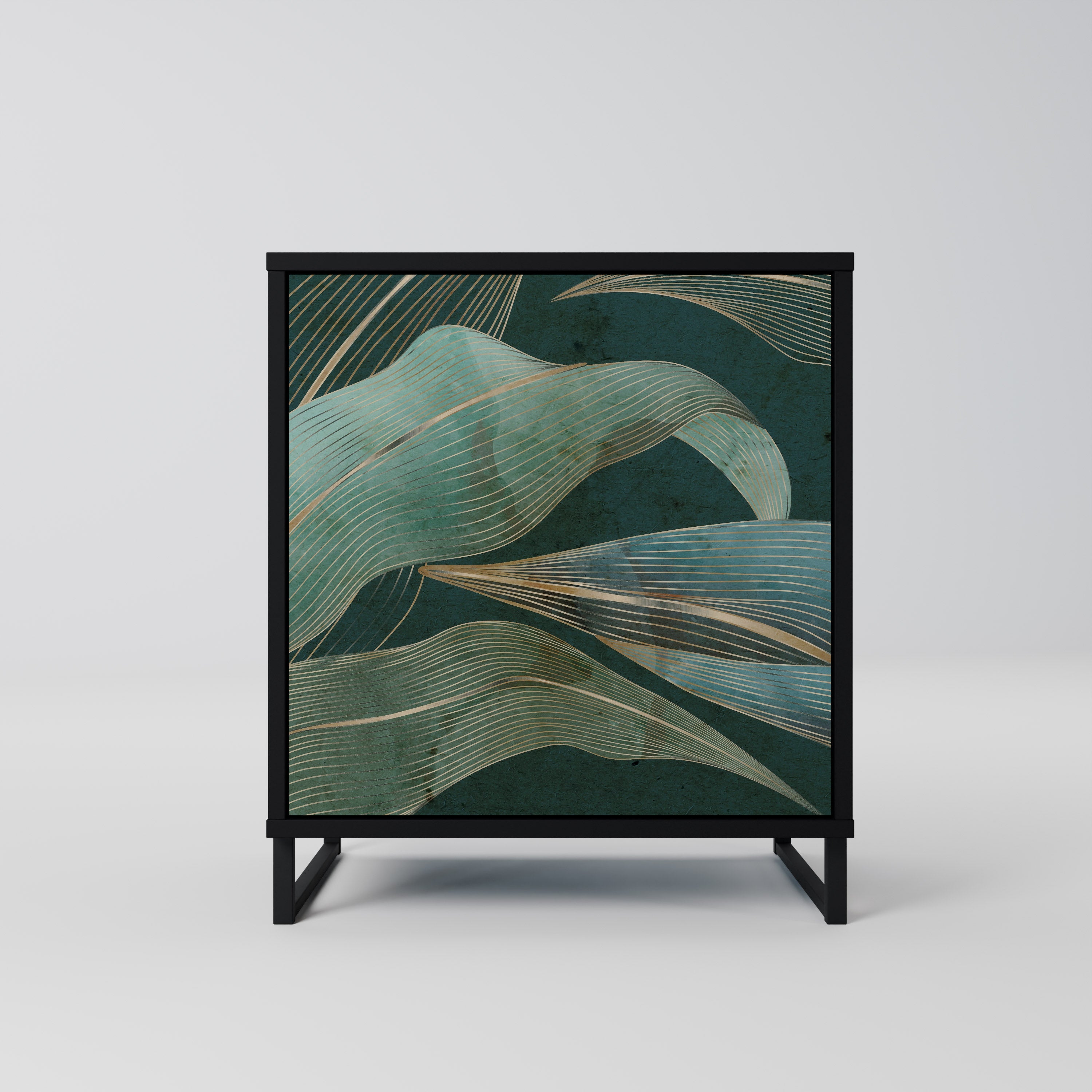 ROYAL GREEN Aparador de 1 Porta em Acabamento Preto