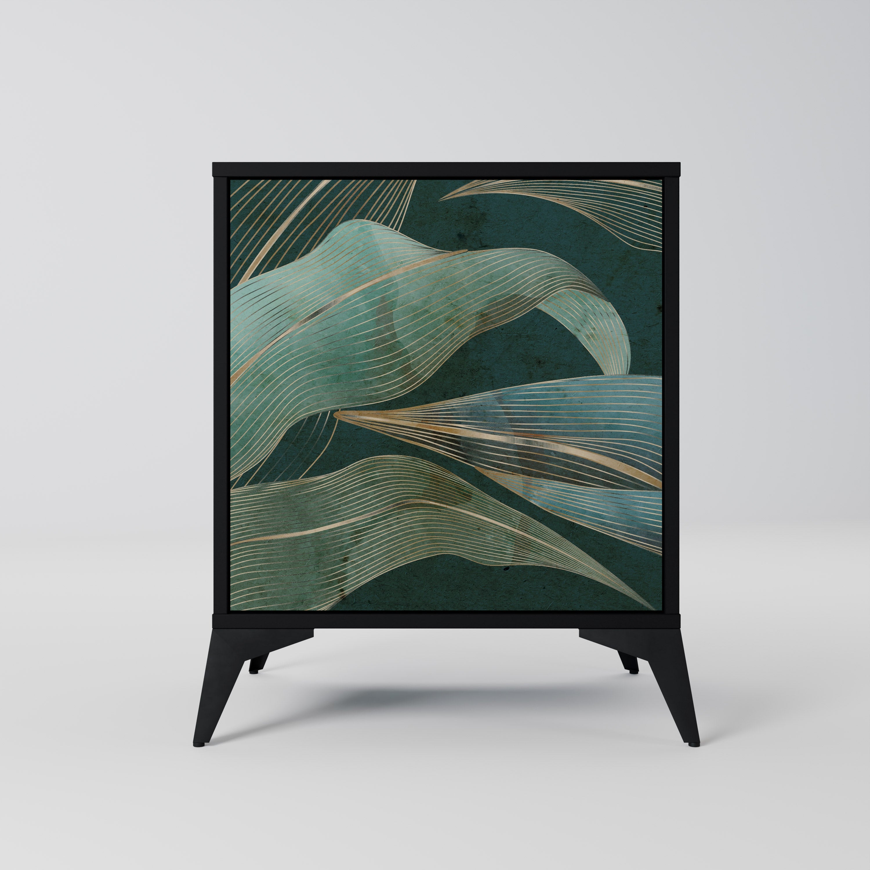 ROYAL GREEN Aparador de 1 Porta em Acabamento Preto