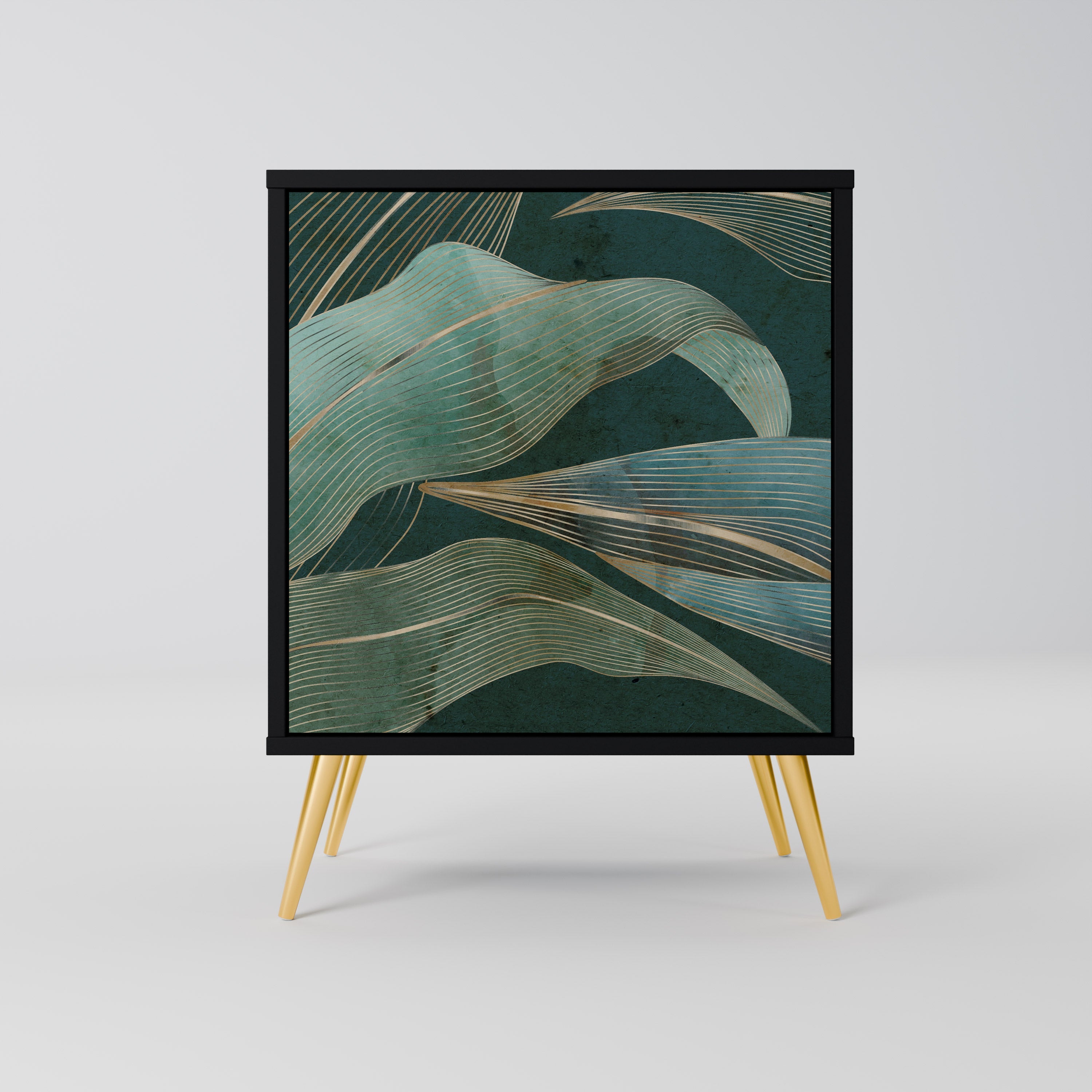 ROYAL GREEN Aparador de 1 Porta em Acabamento Preto