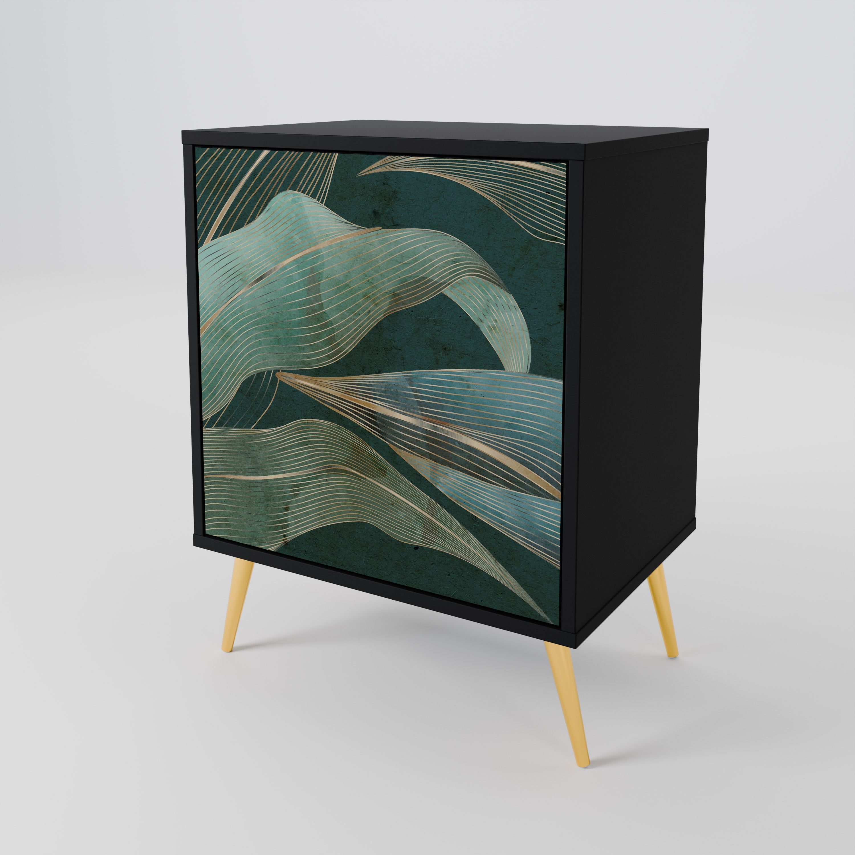 ROYAL GREEN Aparador de 1 Porta em Acabamento Preto