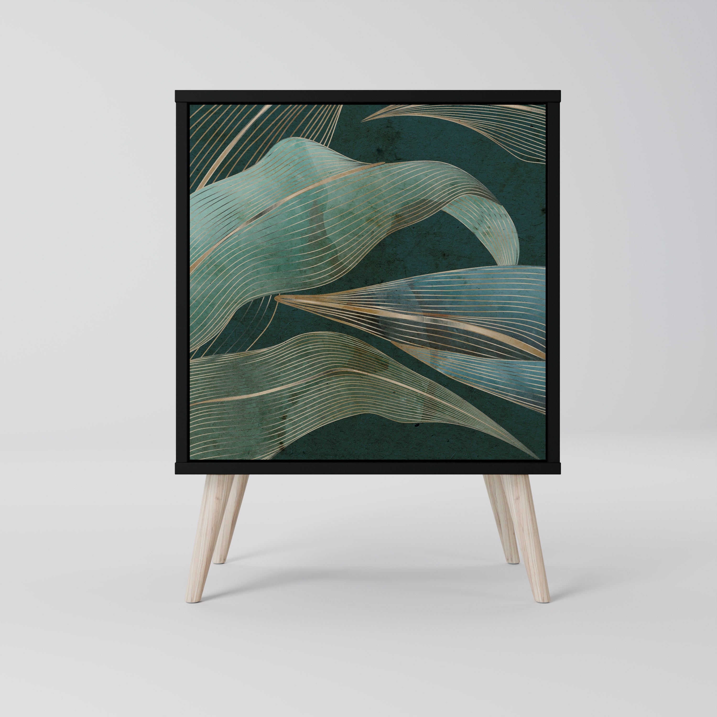 ROYAL GREEN Aparador de 1 Porta em Acabamento Preto