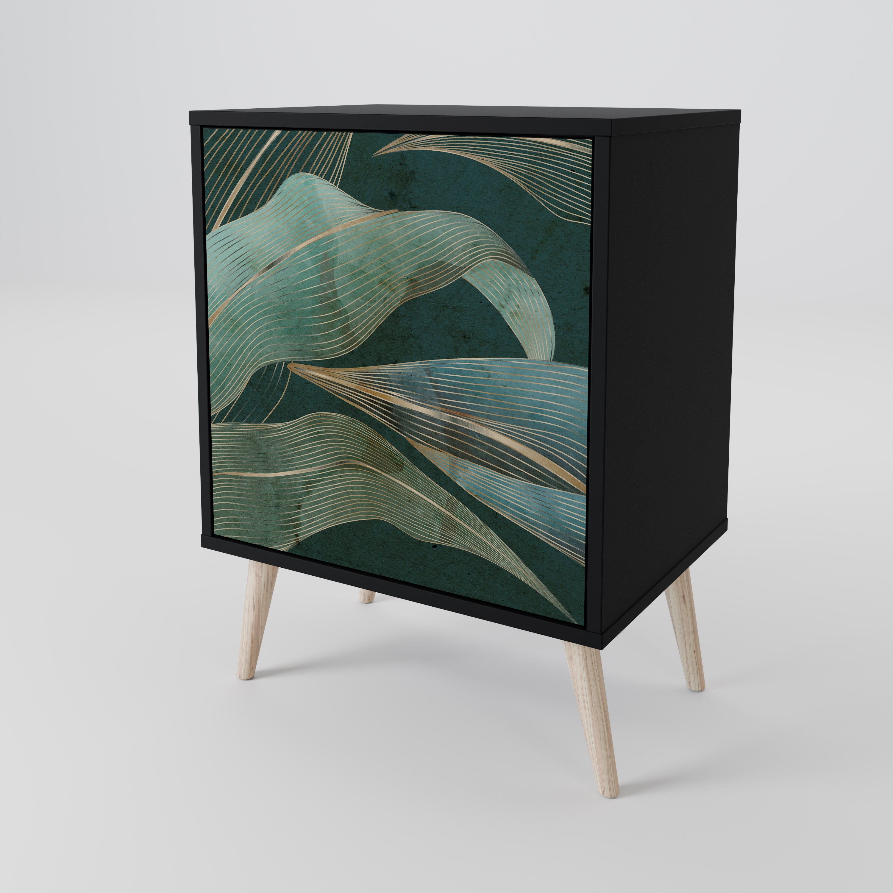 ROYAL GREEN Aparador de 1 Porta em Acabamento Preto