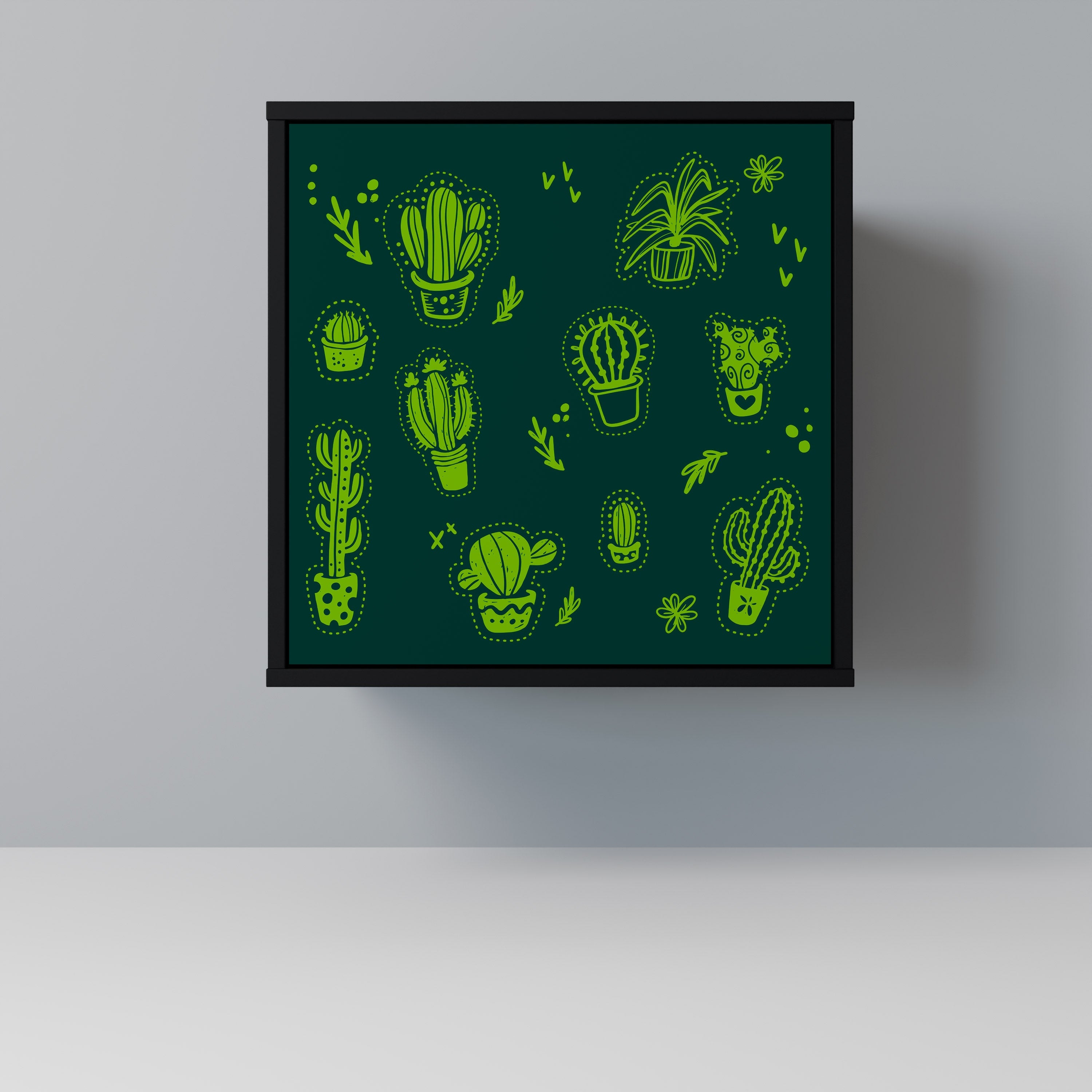 DESERT GREEN Aparador de 1 Porta em Acabamento Preto