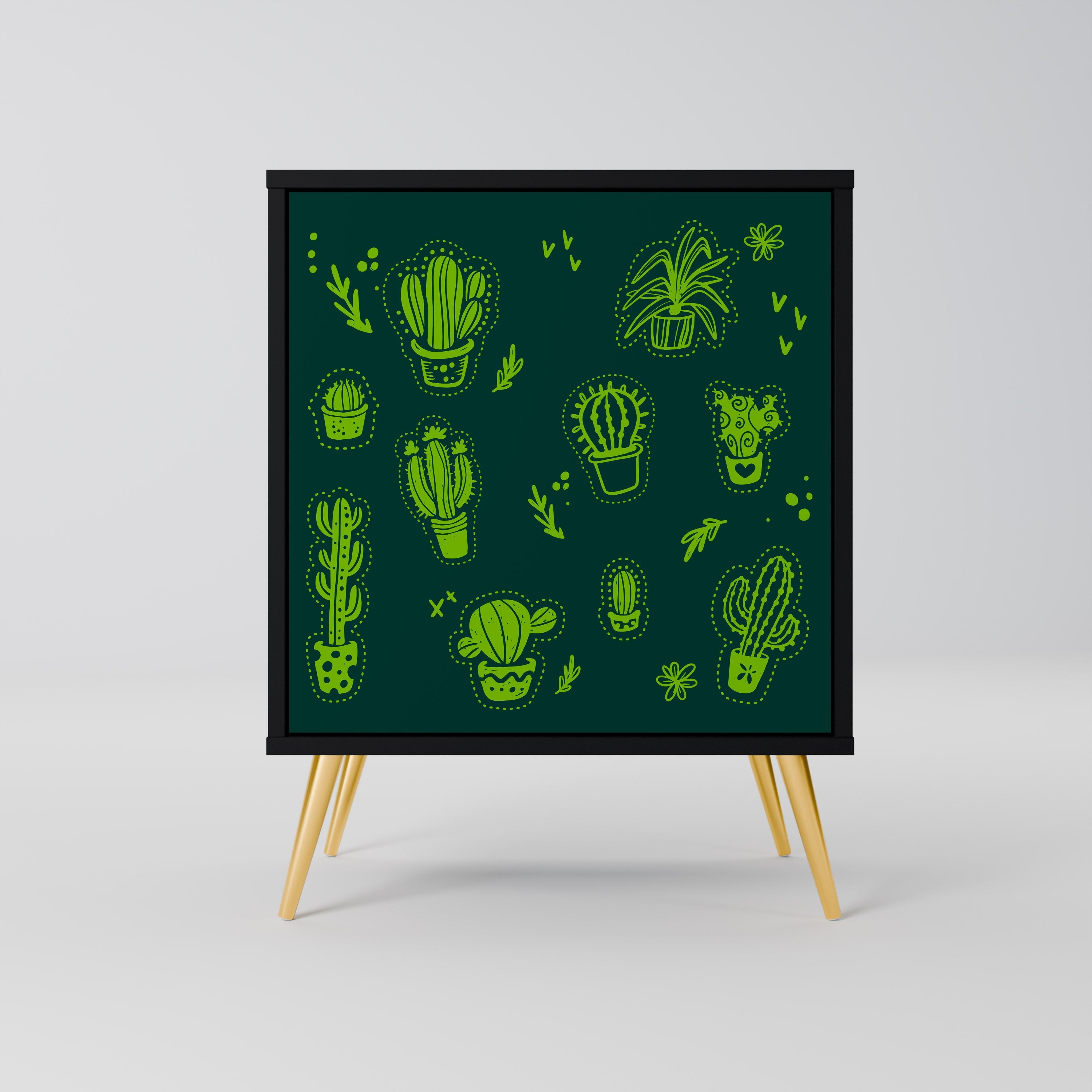 DESERT GREEN Aparador de 1 Porta em Acabamento Preto