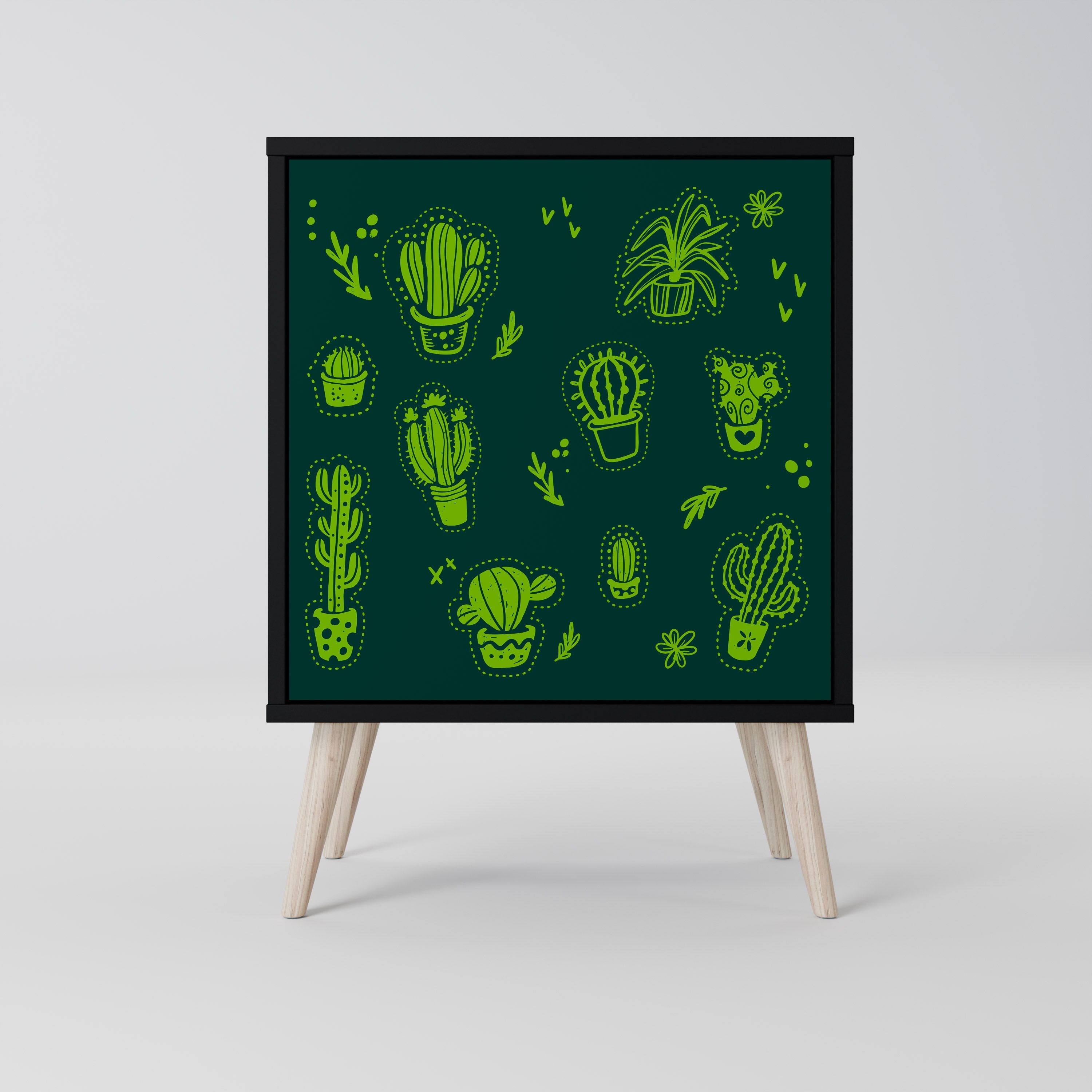 DESERT GREEN Aparador de 1 Porta em Acabamento Preto